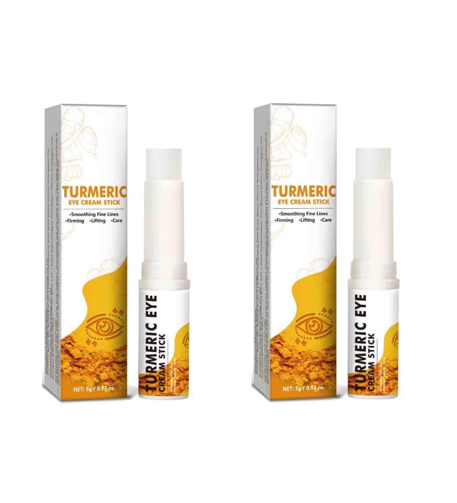 2PCS Turmeric Eye Cream Stick For Eye Bags Eye Balm Stick Hydrating Moisturizing Eye Repair Skin Care - Buy Online on GoSupps.com