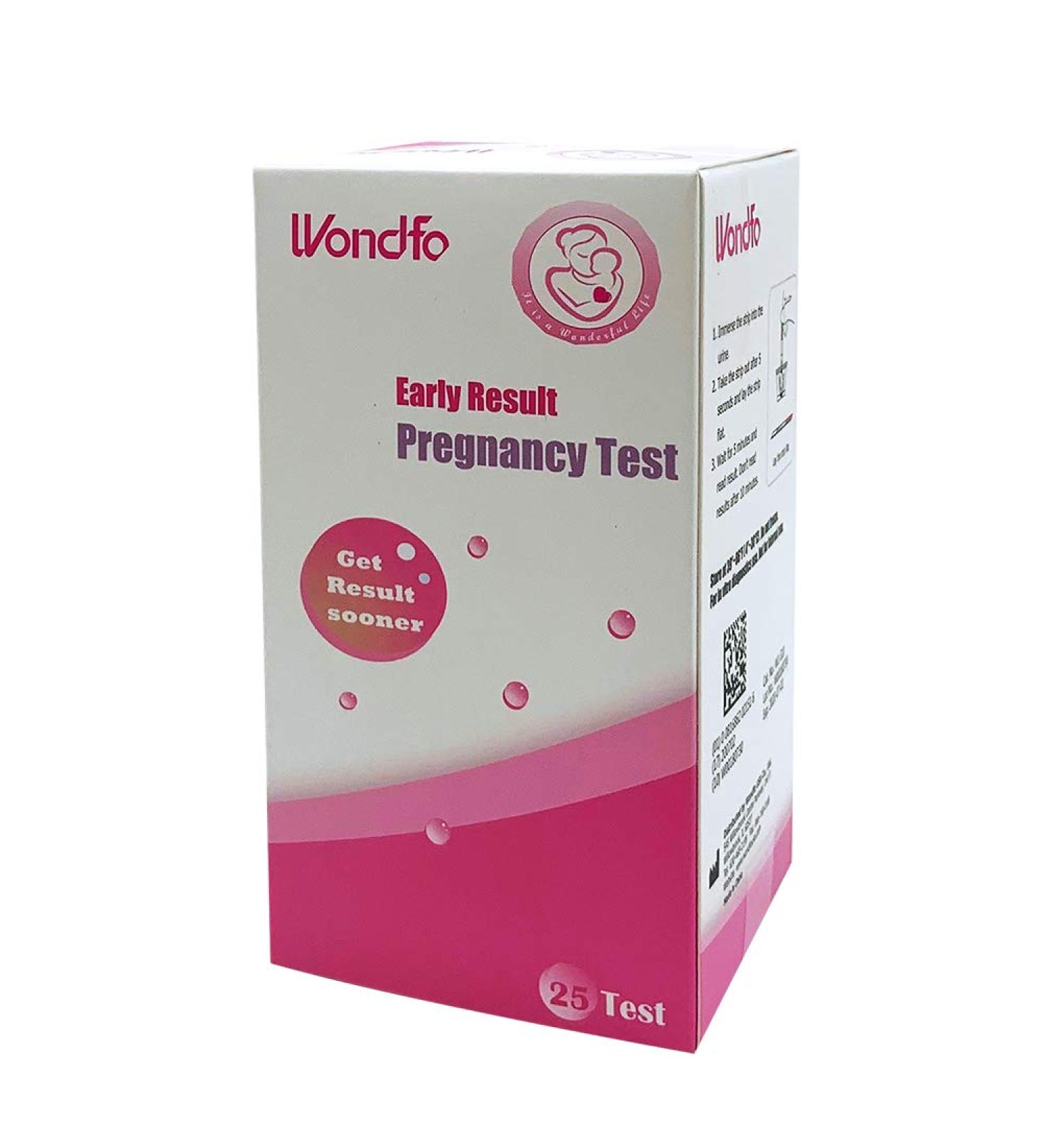 Wondfo Pregnancy Test Strips Early Detection - Extra Sensitive 10 MIU/ML HCG Early Predictor Kit (25 Count) - Buy Online on GoSupps.com