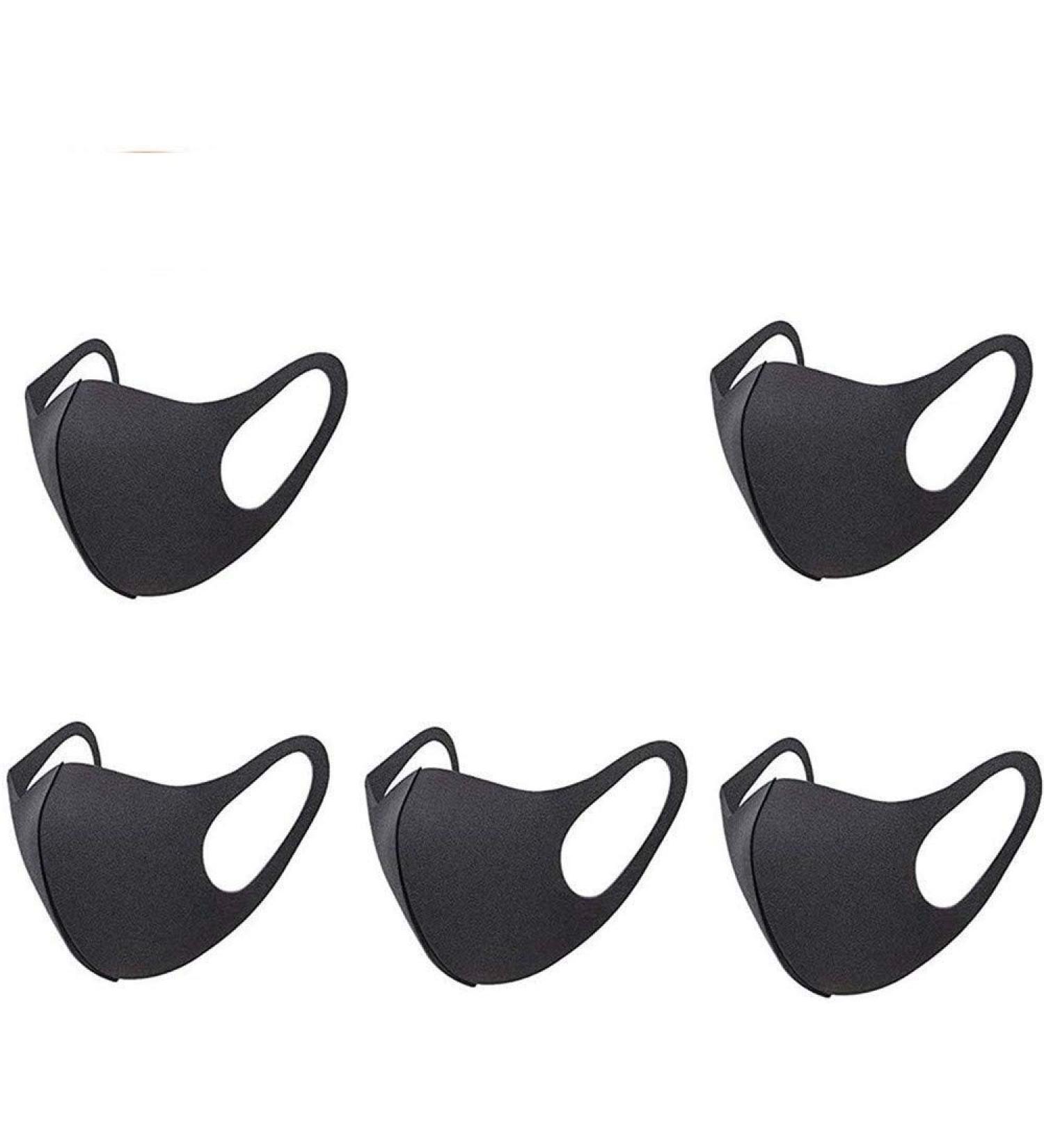 5PCS Reusable Cotton Fabric Fashion Protective Unisex Black Dust Cotton Washable - Buy Online on GoSupps.com