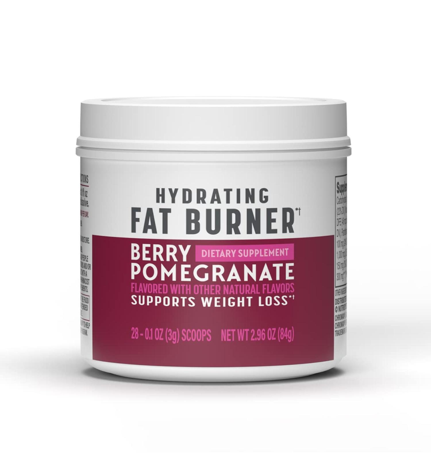Nutrisystem  Hydrating Fat Burner Supplement for Men and Women  Mix and Sip Dietary Supplement  Berry Pomegranate - 28 Servings