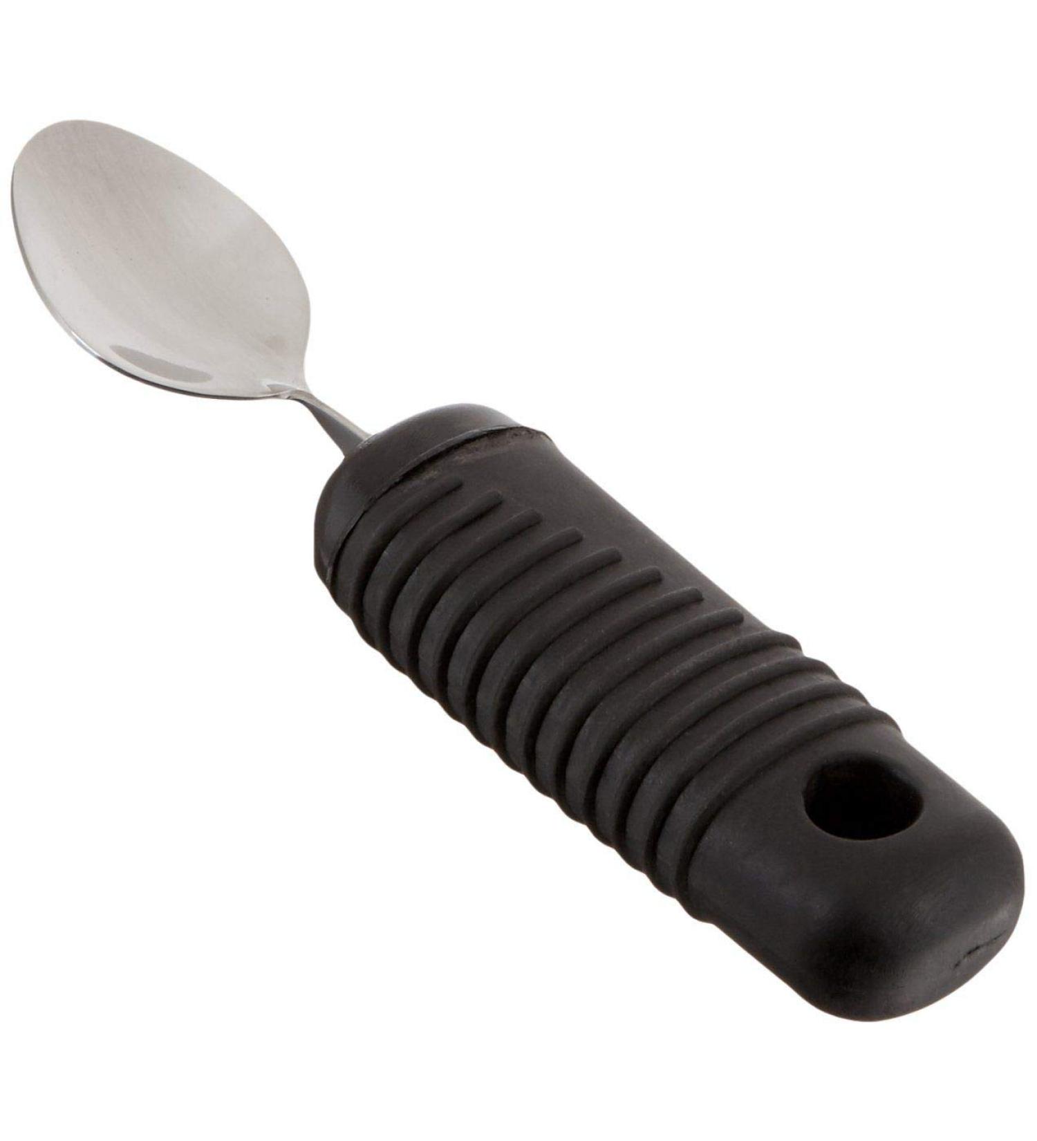 Sammons Preston Sure Grip Blessing Teaspoons flexible stainless steel spoons with 4 "long thick rubber handle with good grip food help for arthritis stroke impairments and disabilities Bendable