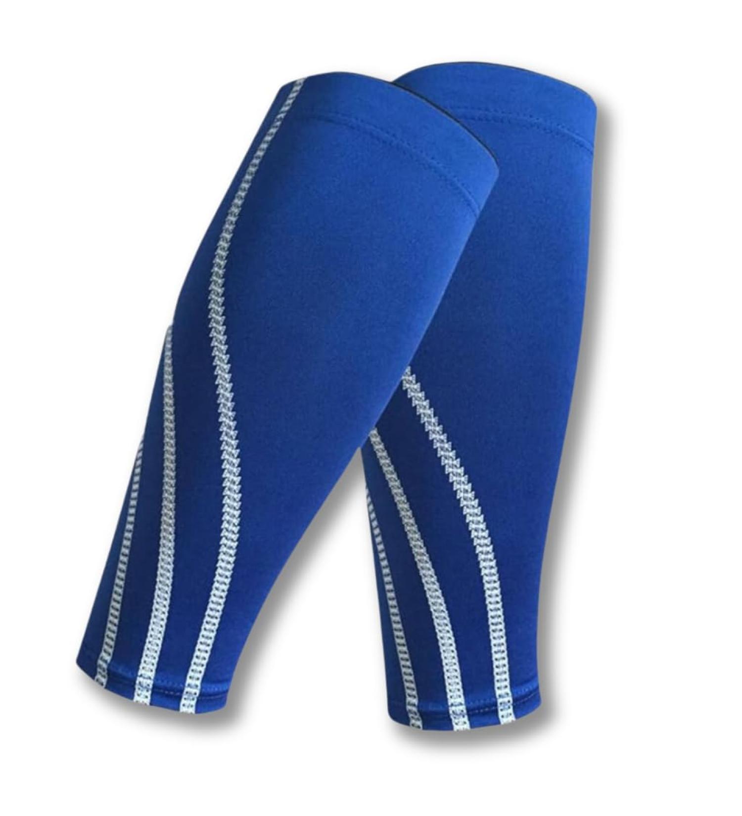 Gemx Calf Compression Sleeve (1 Pair) - Breathable Neoprene Fabric Shin Support for Running, Cycling, and Hiking - Men & Women - Blue - Buy Online on GoSupps.com