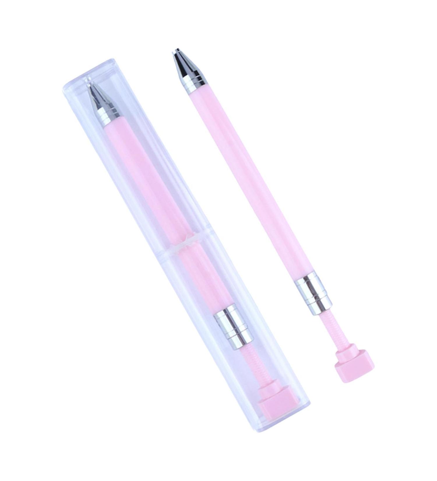 Nail Art | Manicure Art Drill Rhinestone Dotting Pencil - Manicure Art Pencil for Nails Lightweight Portable Nail Tool for Home Travel Pink - Buy Online on GoSupps.com