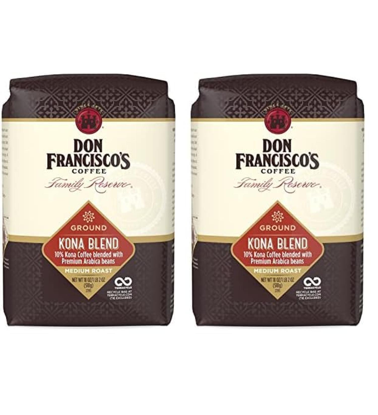 Don Francisco's Kona Blend Medium Roast Ground Coffee (18 oz Bag) (Pack of 2) - Buy Online on GoSupps.com
