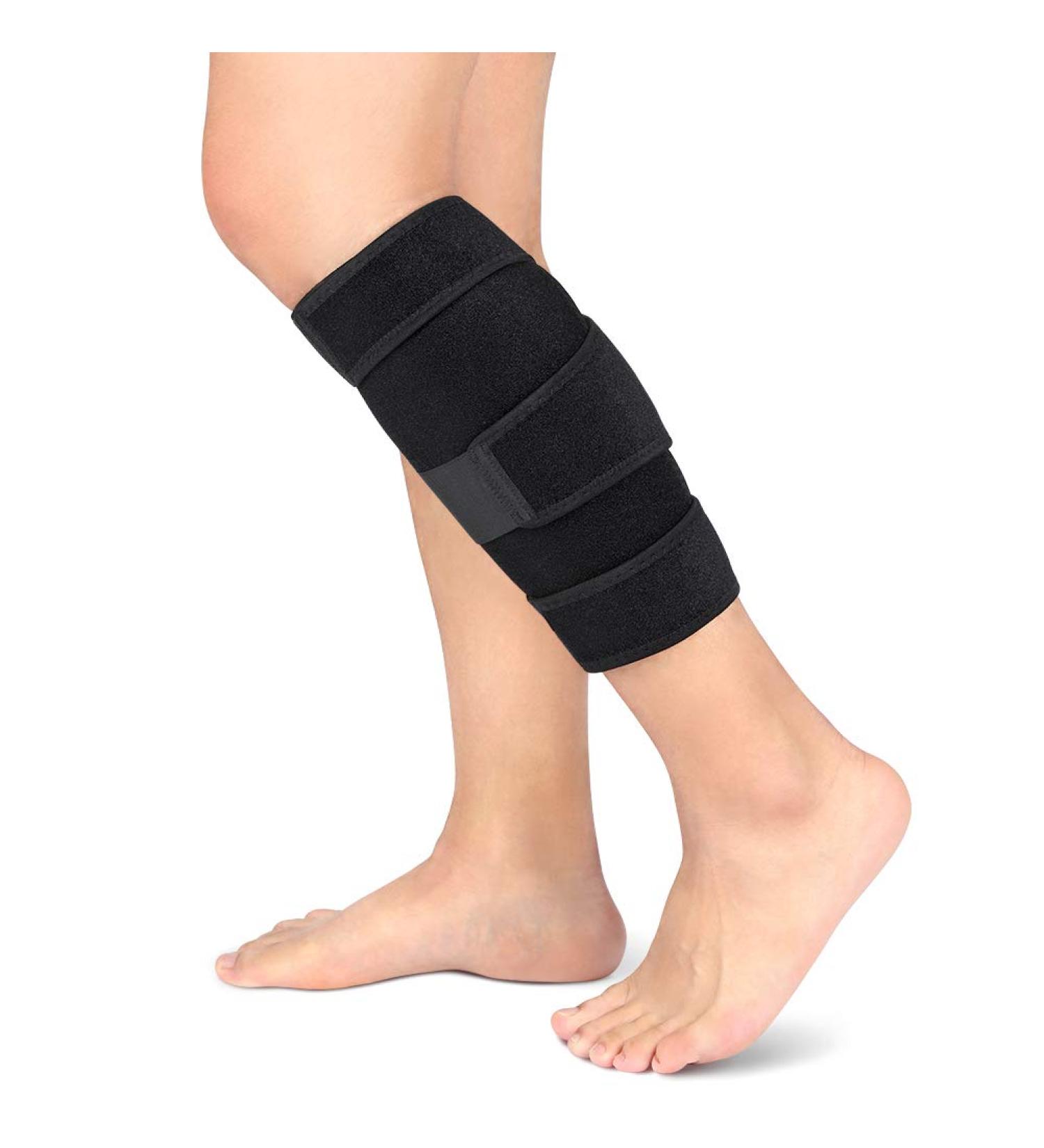 Adjustable Calf Compression Bandage - Neoprene Support for Men & Women | Reduce Swelling Alleviate Pain Aid Muscle Recovery Black - Buy Online on GoSupps.com