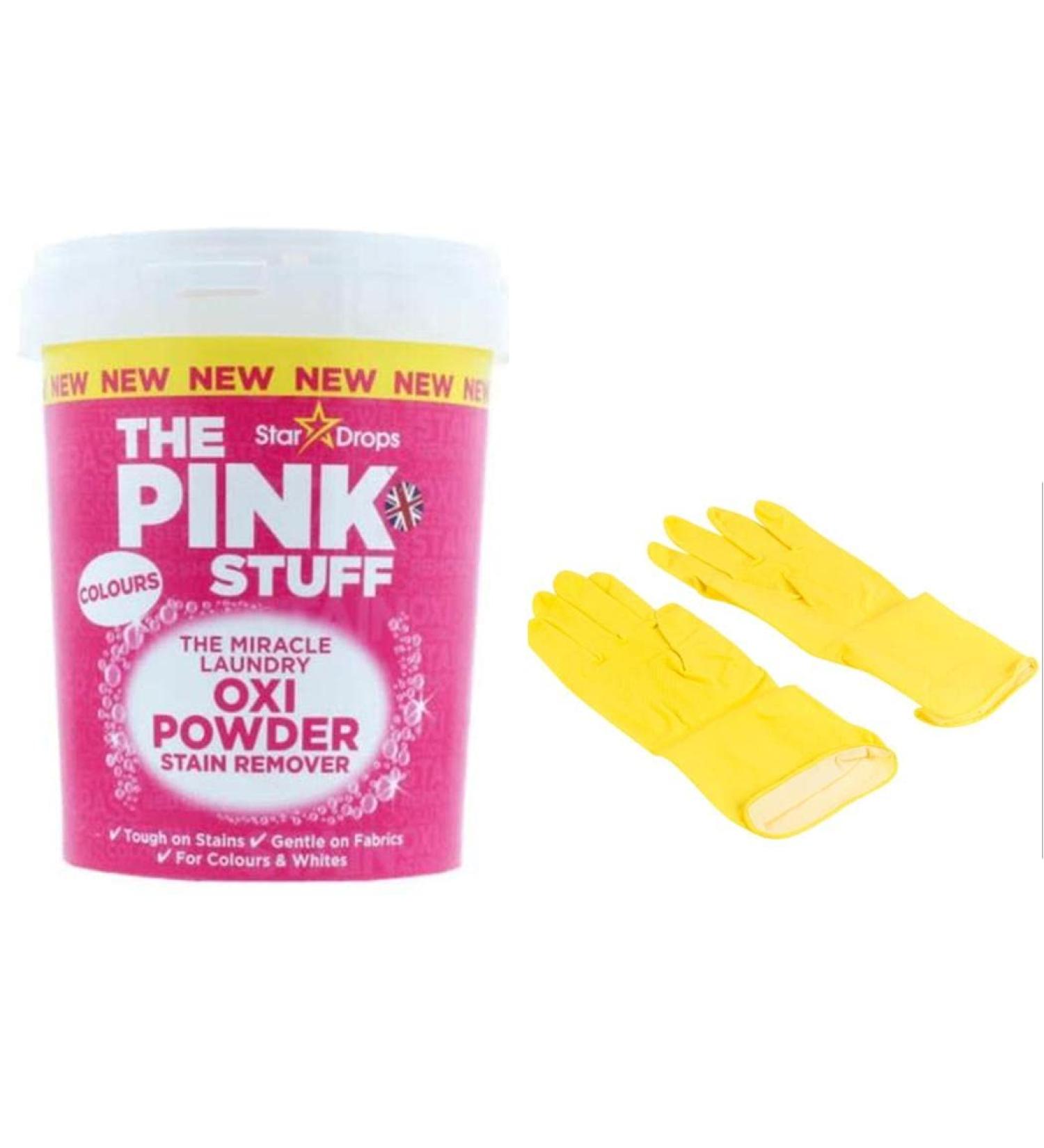 Pink Miracle Cleaner - Laundry Oxi Powder Cleaner Stain Remover For Colors + Gloves