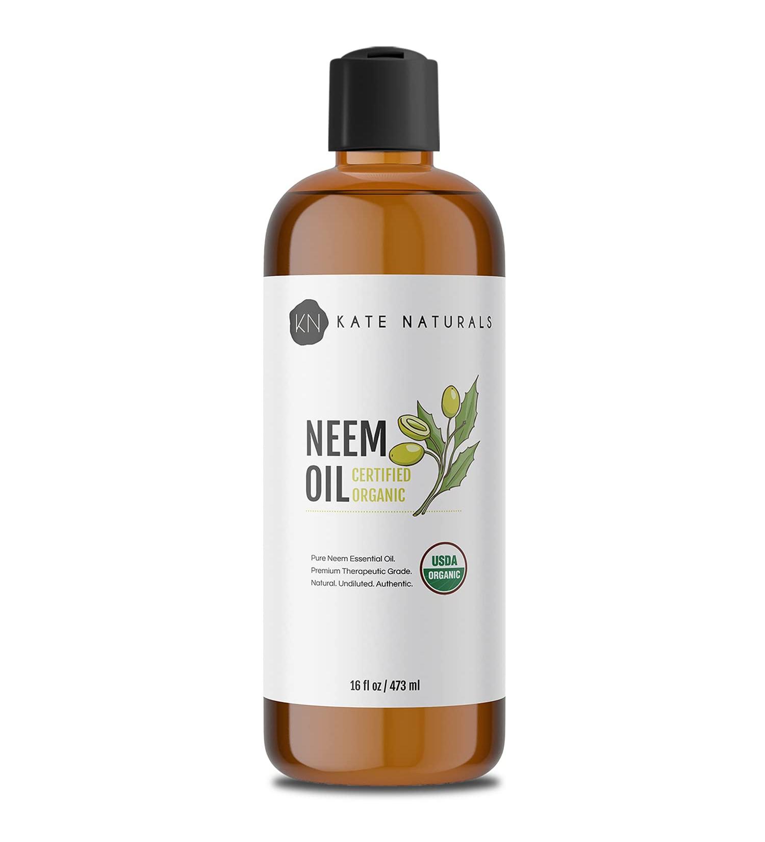 Kate Naturals Organic Neem Oil Plant Spray (16 oz) - USDA Certified, 100% Pure Cold Pressed Neem Seed Oil - Buy Online on GoSupps.com