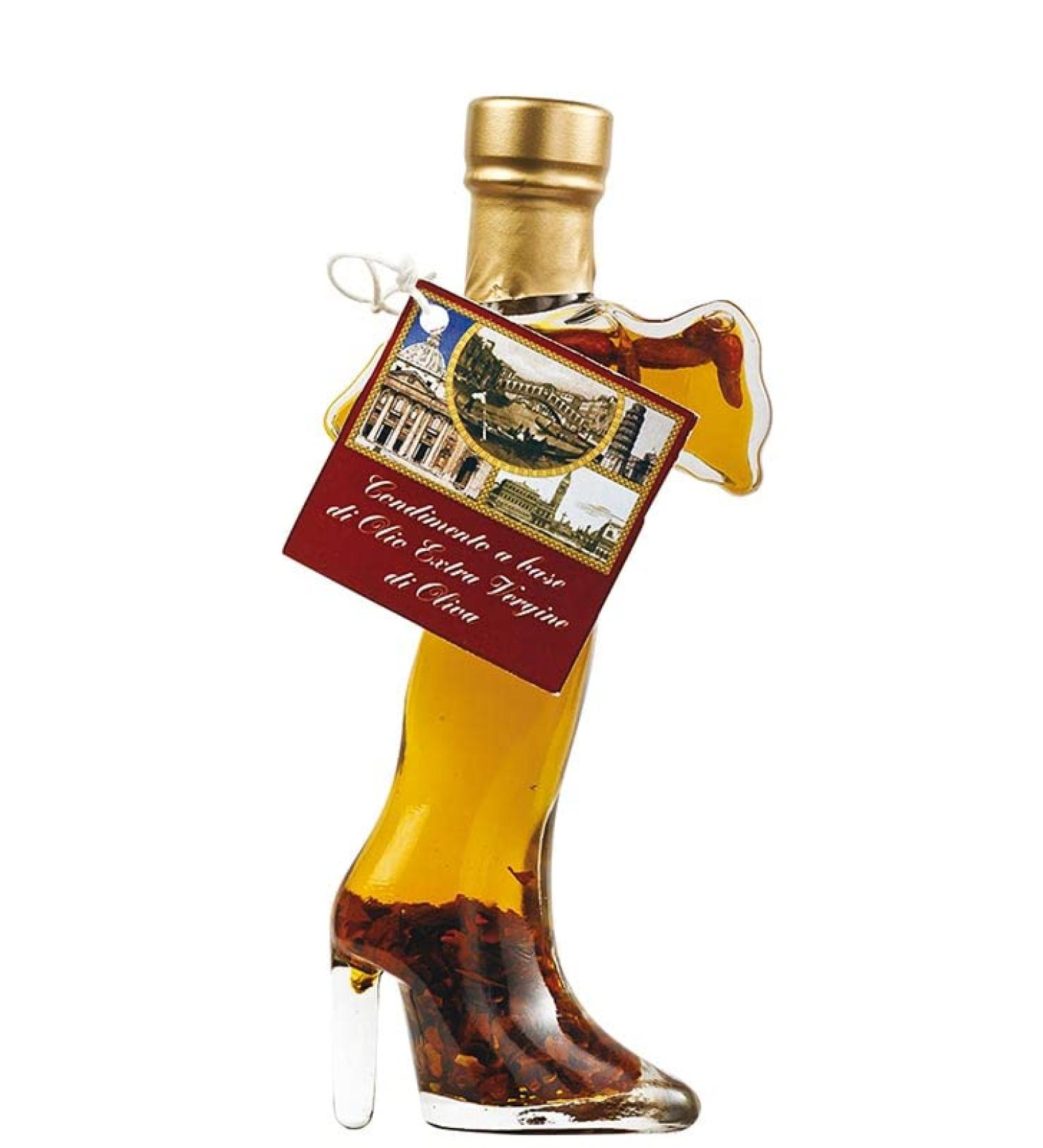 Extra Virgin Olive Oil Infused withChili pepper 100 ml in Decorative Italy Bottle