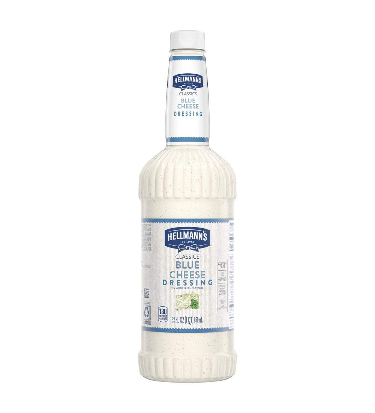 Hellmann's Classics Blue Cheese Salad Dressing 32 oz (Pack of 6) - Gluten Free, No Artificial Flavors or Colors, Made with Natural Sources - Buy Online on GoSupps.com