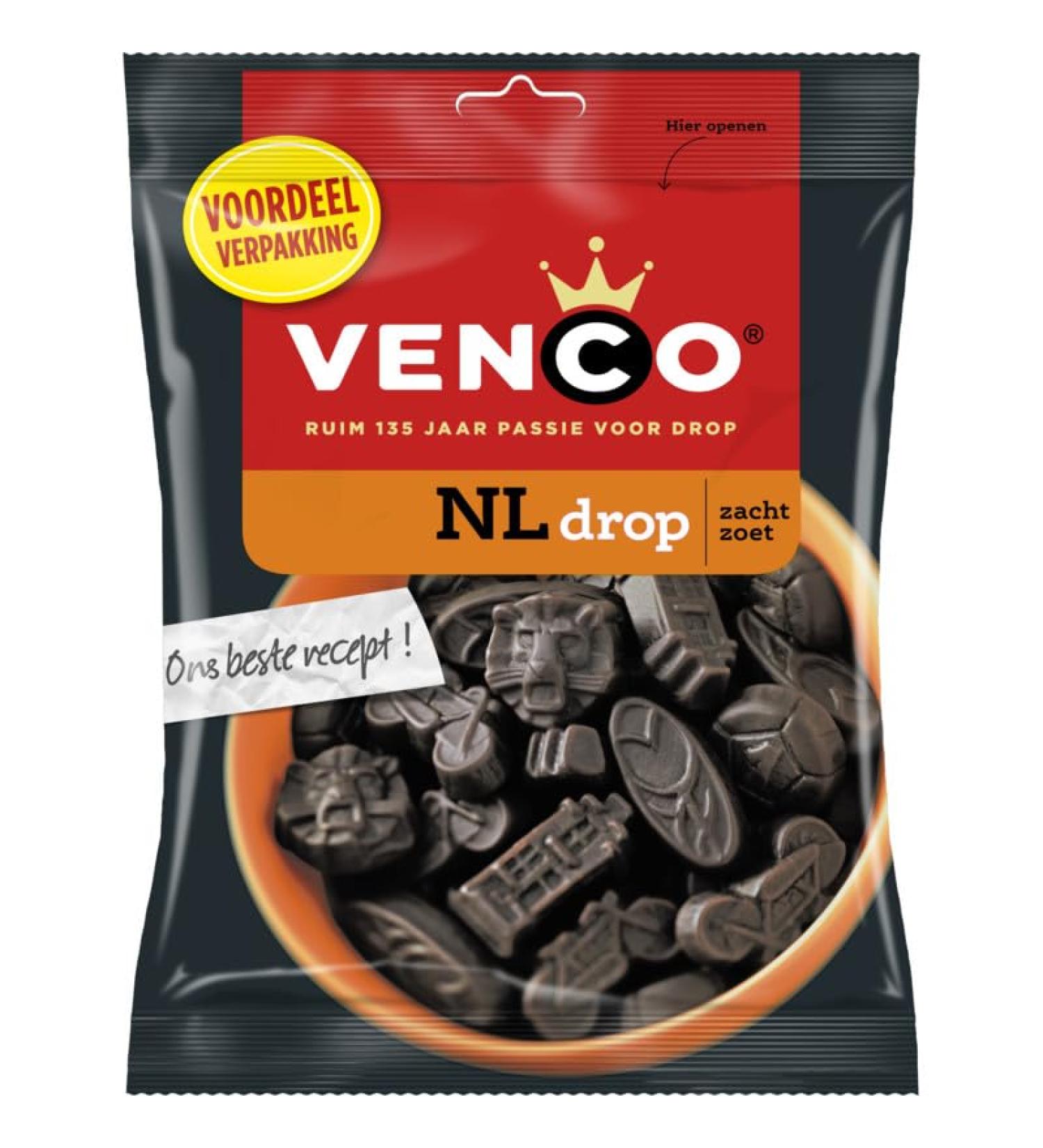Venco NL-Drop Dutch Licorice (Soft-Sweet) 425 Gram (15 Ounce) 1 Bag