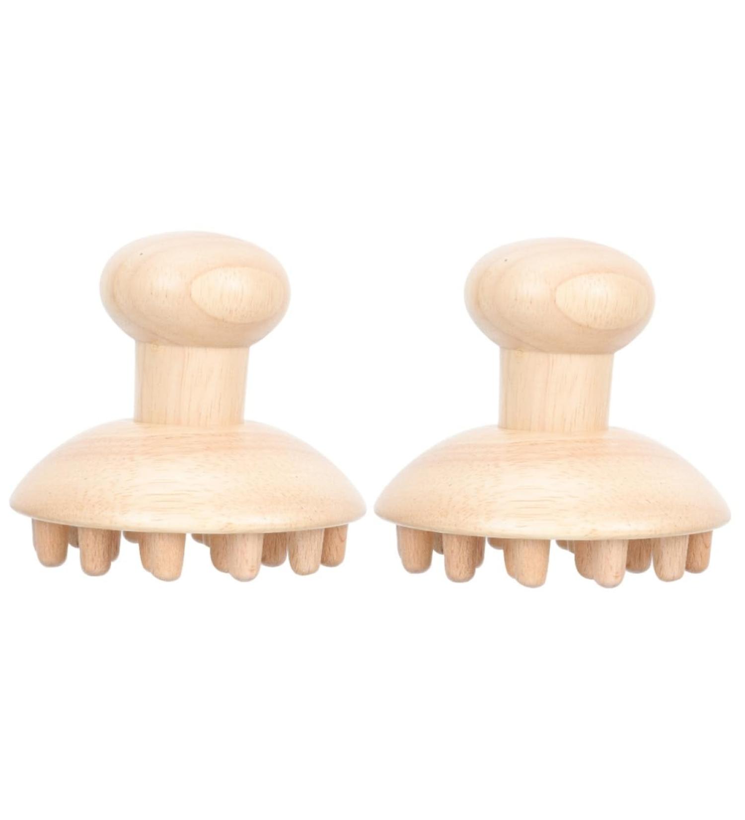 Fomiyes 2-Pack Wooden Massage Comb | At-Home Scalp & Hair Head Massage Device | Natural Beech Wood for Relaxation & Wellness - Buy Online on GoSupps.com