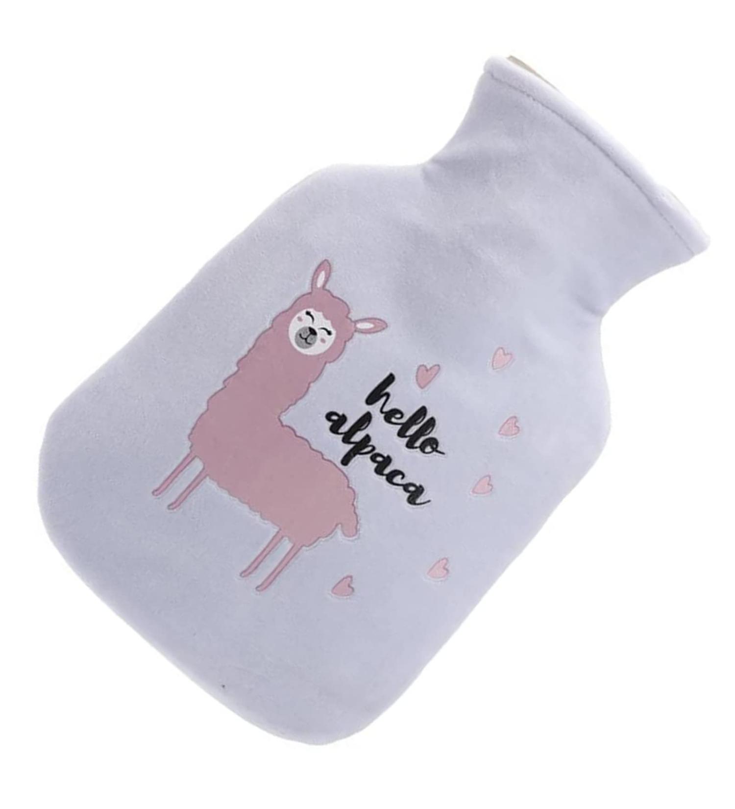 Hot Water Bottle with Fleece Alpaca Cover | 500ml for Pain Relief Cozy Nights & Headache Relief - Buy Online on GoSupps.com