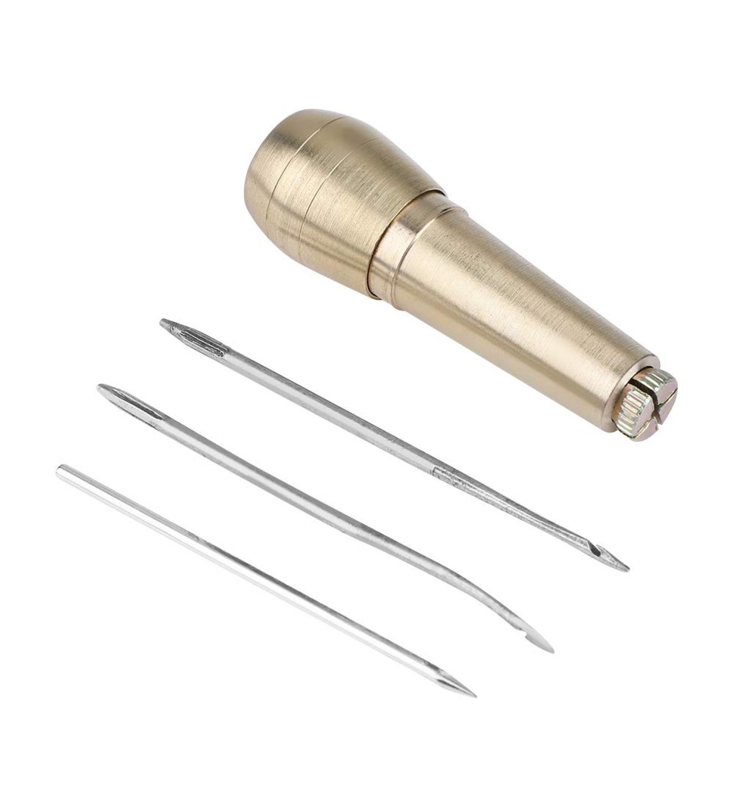 Copper Handle Sewing Awl Kit with 3 Needles - DIY Tool for Canvas and Leather Repair - Buy Online on GoSupps.com