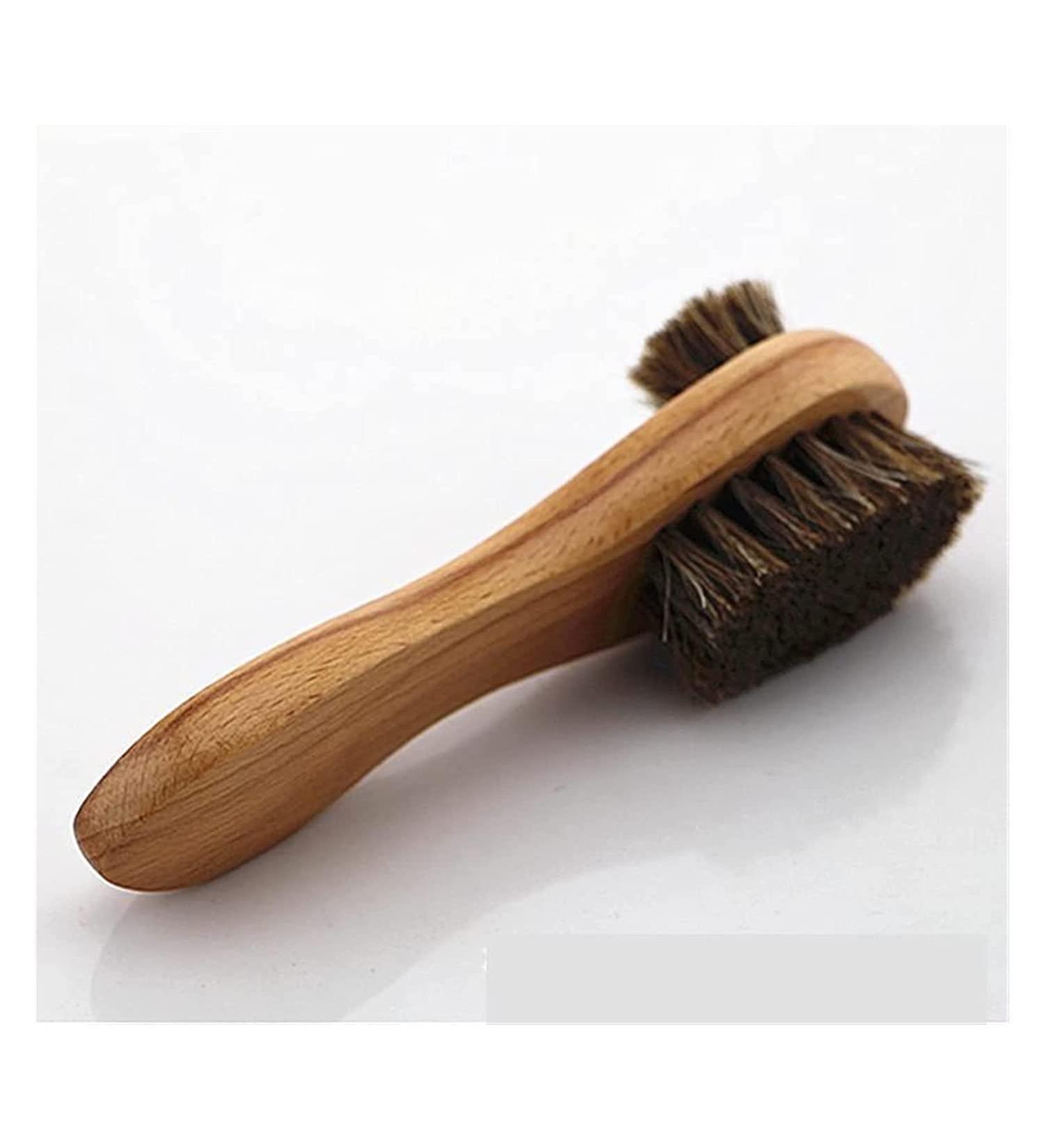 Home Shoes Brushes Double Horsehair Shoes Brush Long Handle Brush Wipe Leather Shoes Polishing Suede Soft Scrub Bathroom Tool Brush Onecolor - Buy Online on GoSupps.com