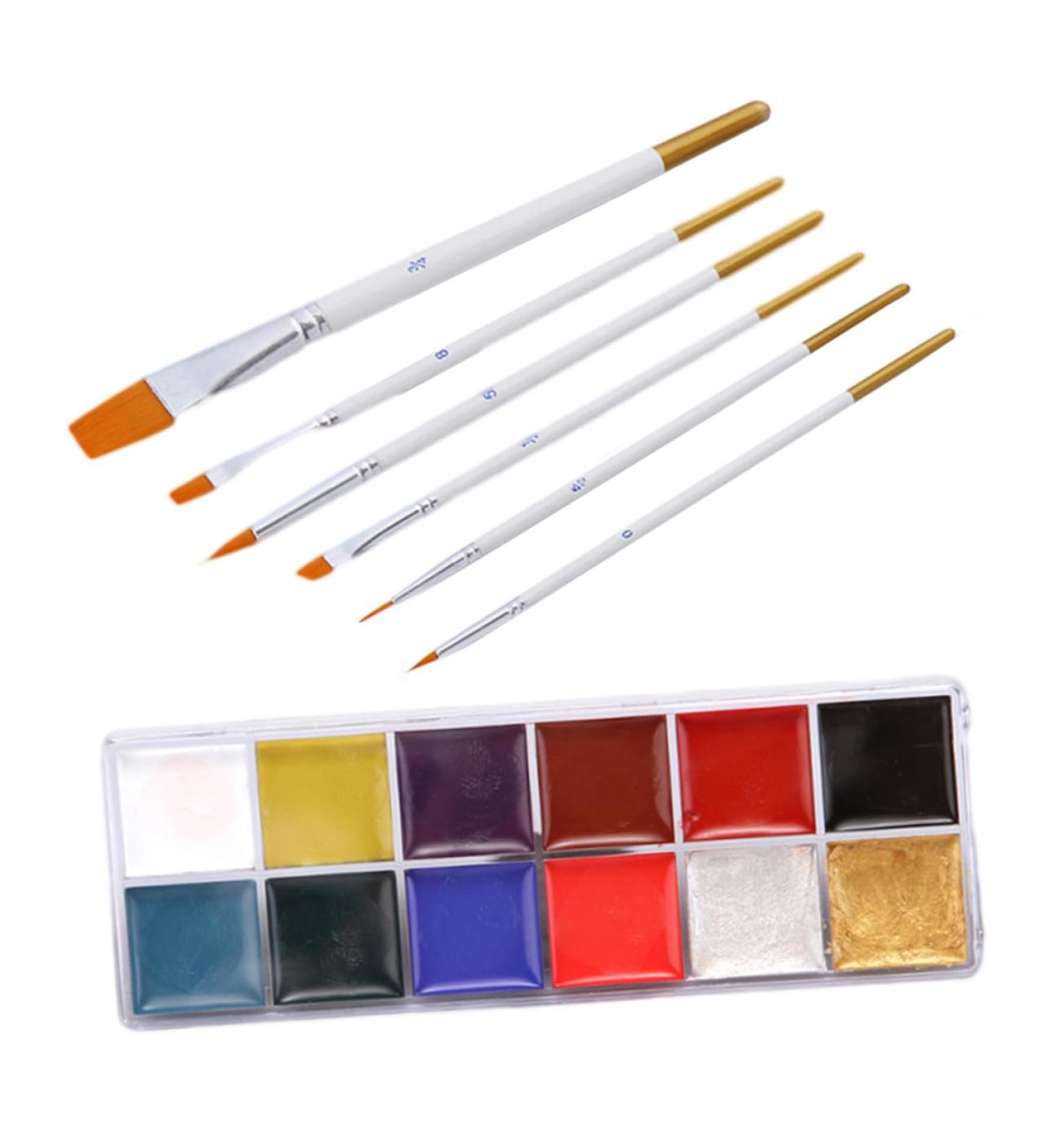  Beavorty Beavorty Face Painting Kit 12 Grids of Brushes for Non-Body Oil Painting for Halloween Celebrations - Buy Online on GoSupps.com