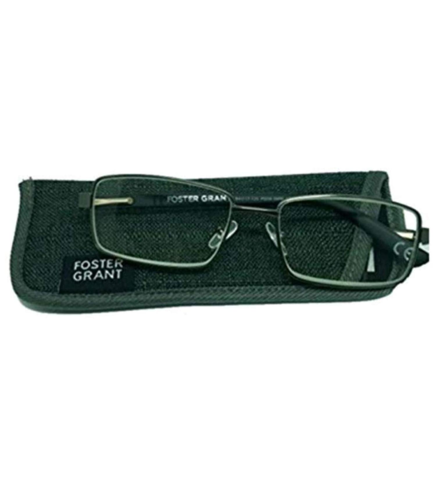 Foster Grant men's Knox Scratch Resistant Black Reading Glasses +1.50