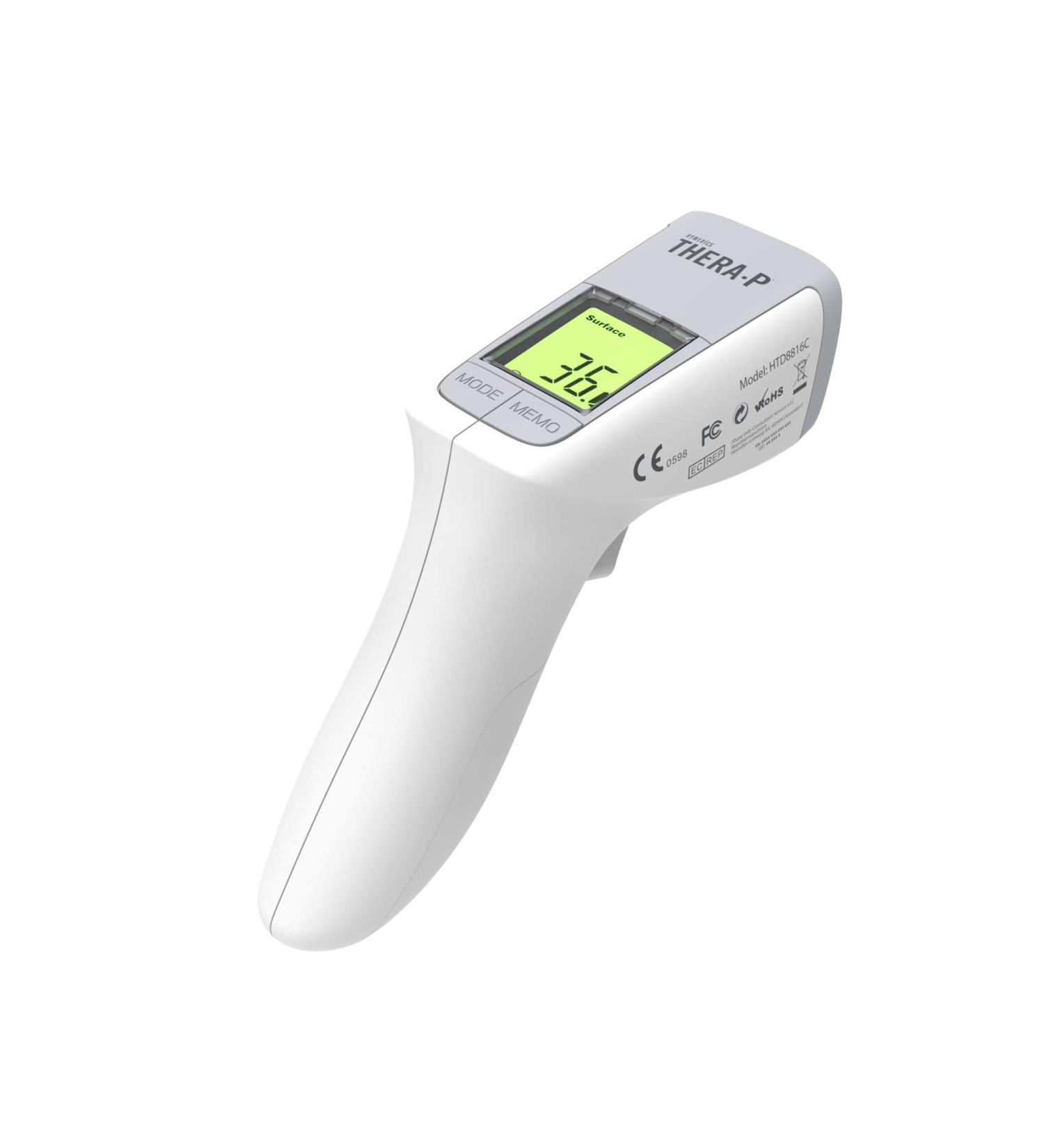 HoMedics TheraP No Touch Infrared Thermometer - Instant Non-Contact Measurement - 1-5cm Range - 2 Second Results - Three-Color Fever Alarm - Buy Online on GoSupps.com
