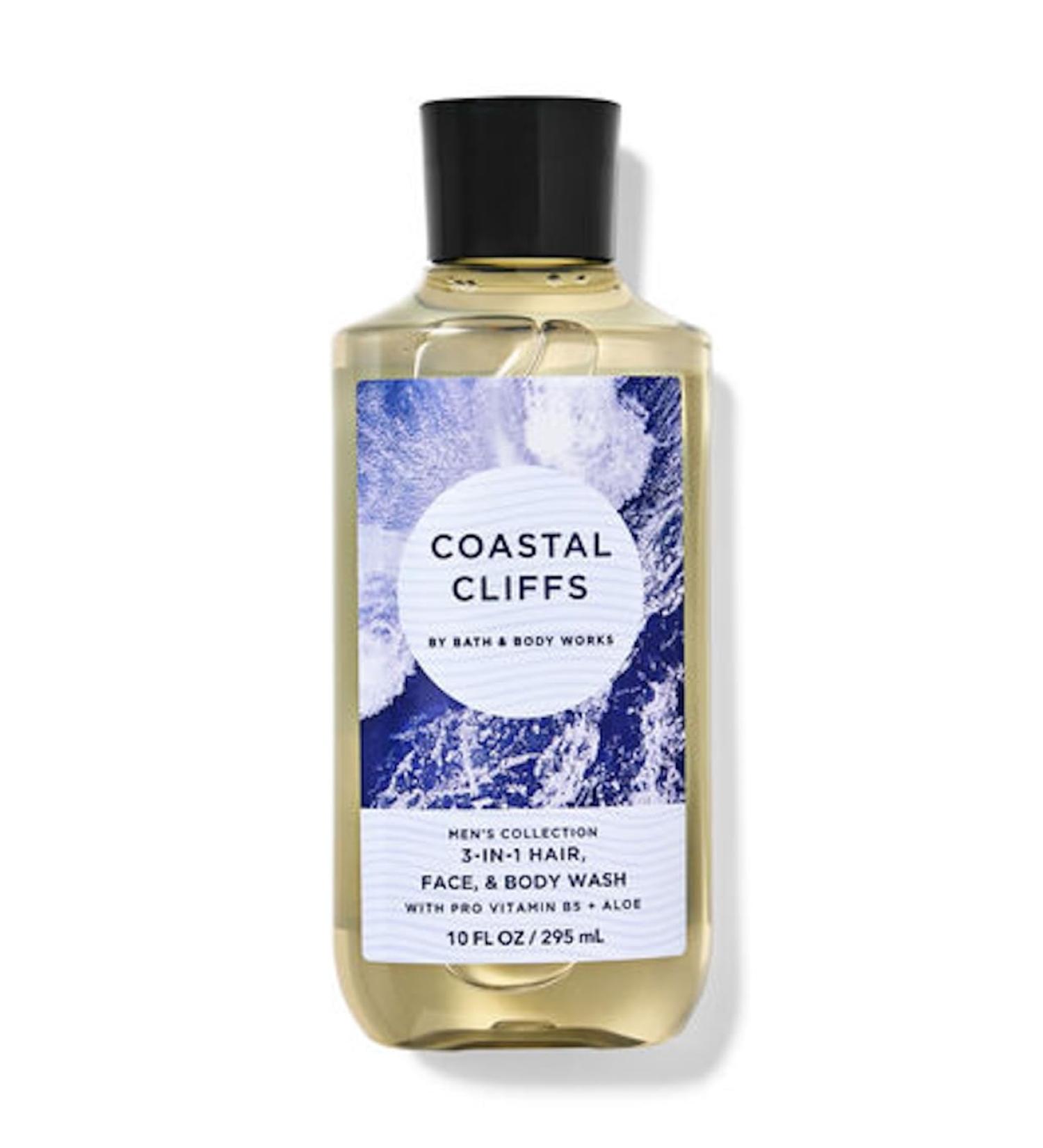 Bath & Body Works Bourbon Men's 3-IN-1 Hair & Body Wash 10 Oz. (Coastal Cliffs)