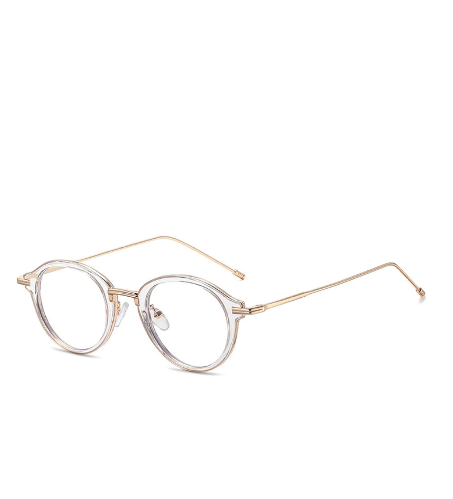 SERONI Ultra-Light TR90 Blue Light Blocking Glasses for Men & Women | Anti-UV Computer & Reading Glasses - Gold-Clear 46mm - Buy Online on GoSupps.com