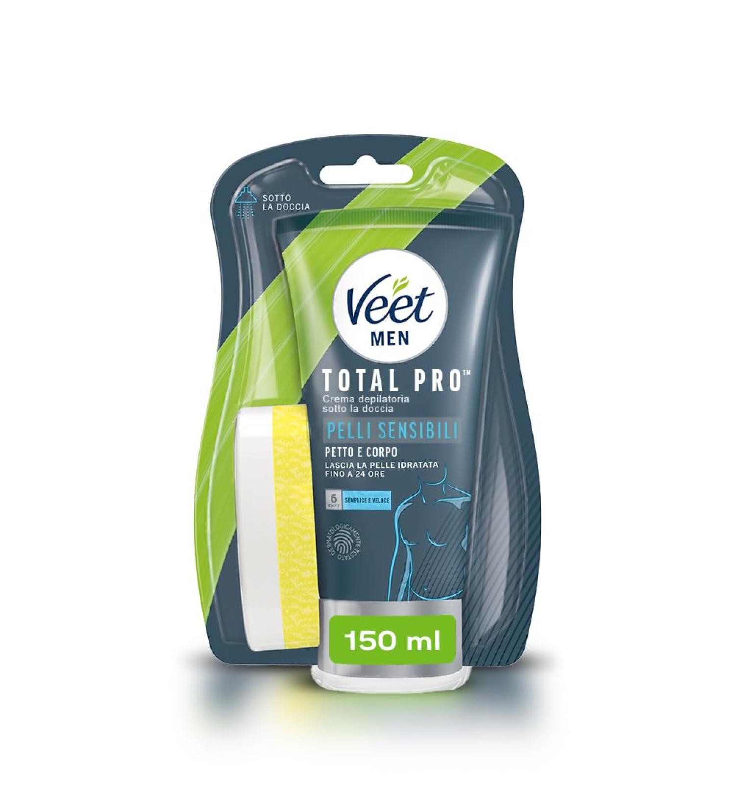 Veet Veet Men In-Shower Hair Removal Cream for Sensitive Skin - Chest and Body Hair Removal 150 ml