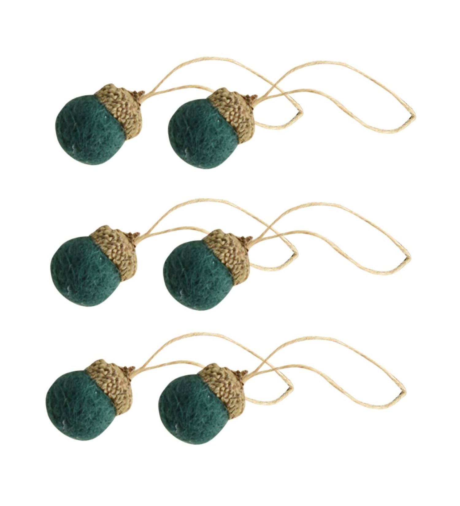 KICHOUSE 6 1 Ornament Wool Felt Pendant Wool Felt Making Pendants DIY Pendant Decorations Small Ball Acorn Green 3x2cm - Buy Online on GoSupps.com