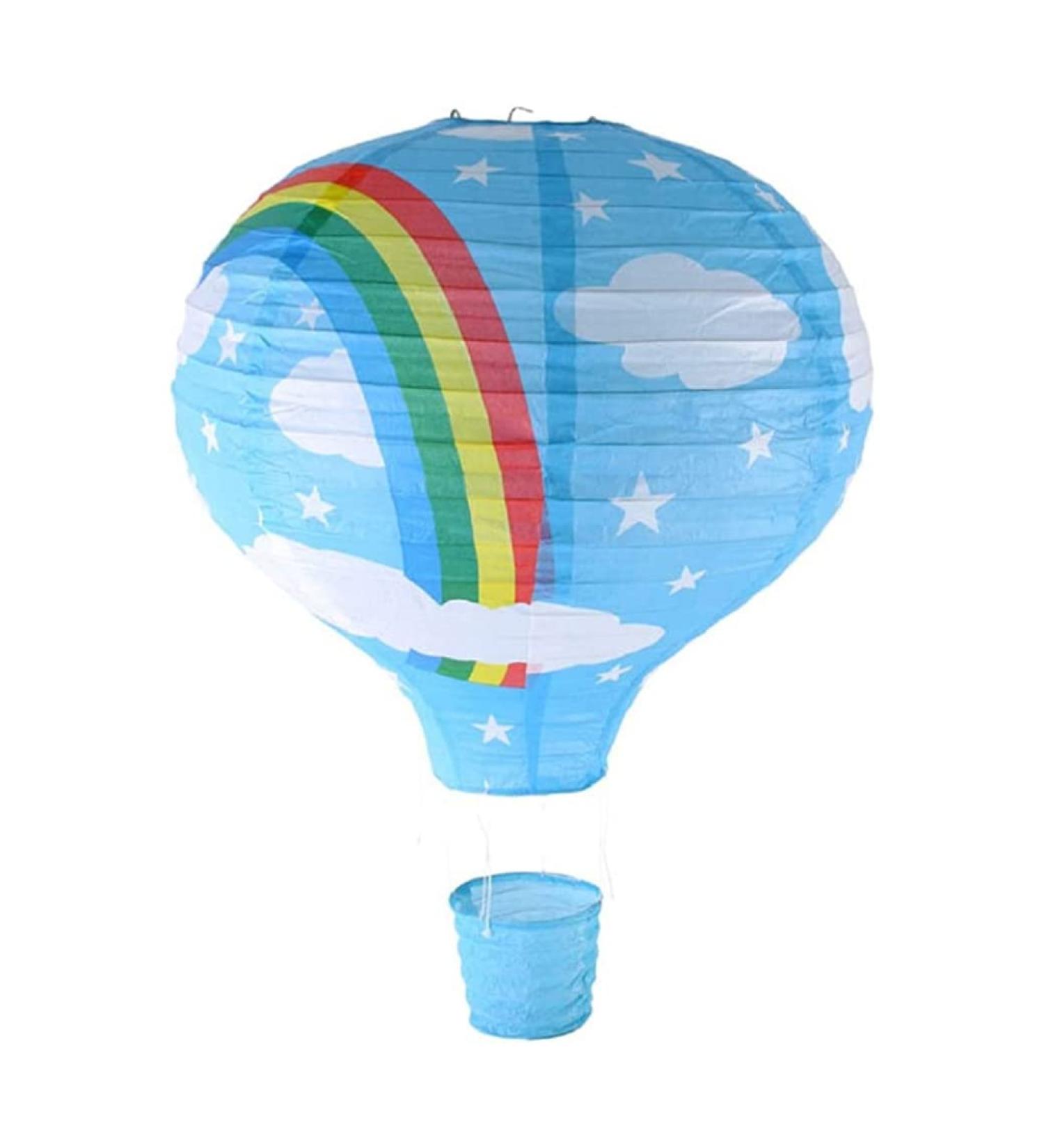 Yoyakie Rainbow Hot Air Balloon Ceiling Light | Colorful Paper Lanterns for School & Shopping Center Decor - Buy Online on GoSupps.com