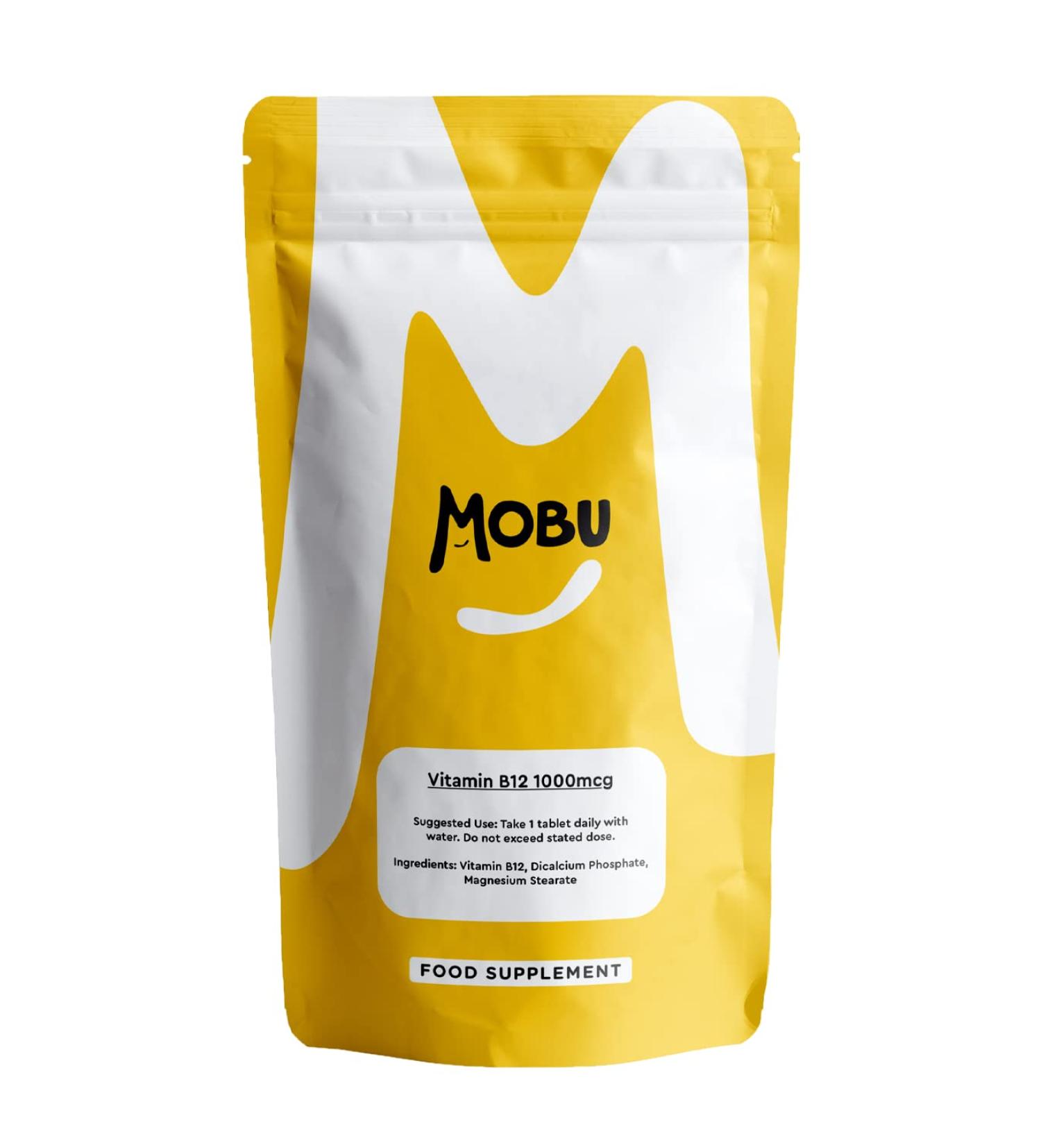High Strength Vegan B12 Tablets - 1000mcg Supplement for Energy & Immune Support - 120 Tablets by MOBU UK - Buy Online on GoSupps.com