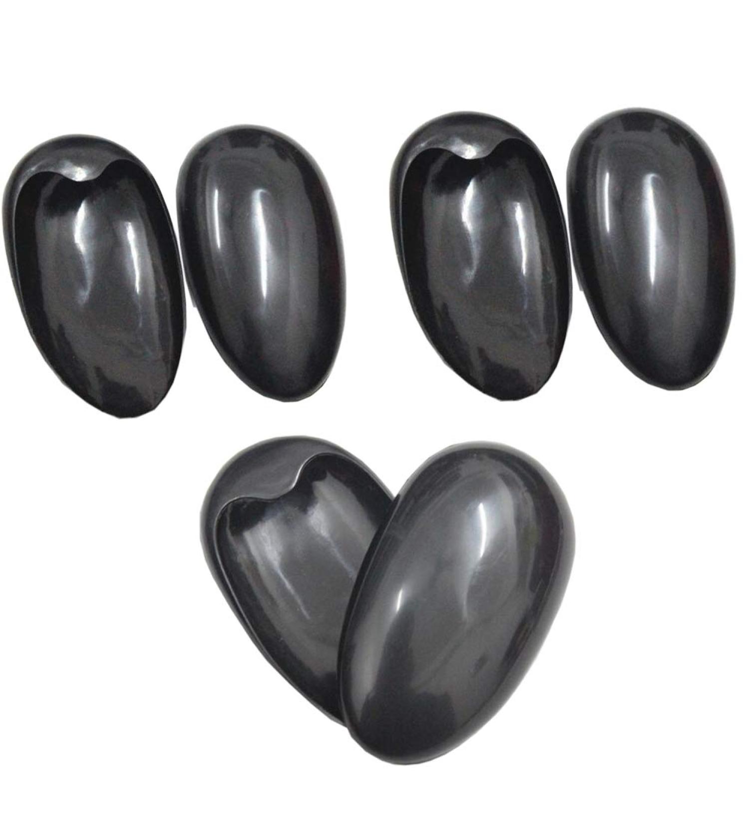3 Pairs Black Plastic Ear Protector Caps - Waterproof Hairdressing Ear Covers | Salon Hair Coloring Tools and DIY Accessories - Buy Online on GoSupps.com