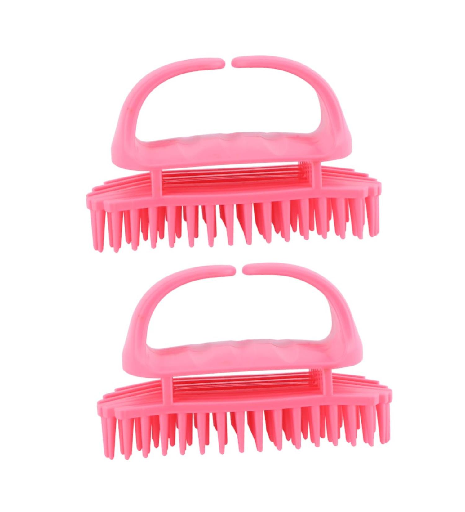 Iwowhero 2 Piece Hairbrush Set - ABS Scalp Washer & Massage Brush - Pink Shampoo Scalp Cleaner Device for Adults - 10.5x7x5.5cm - Buy Online on GoSupps.com