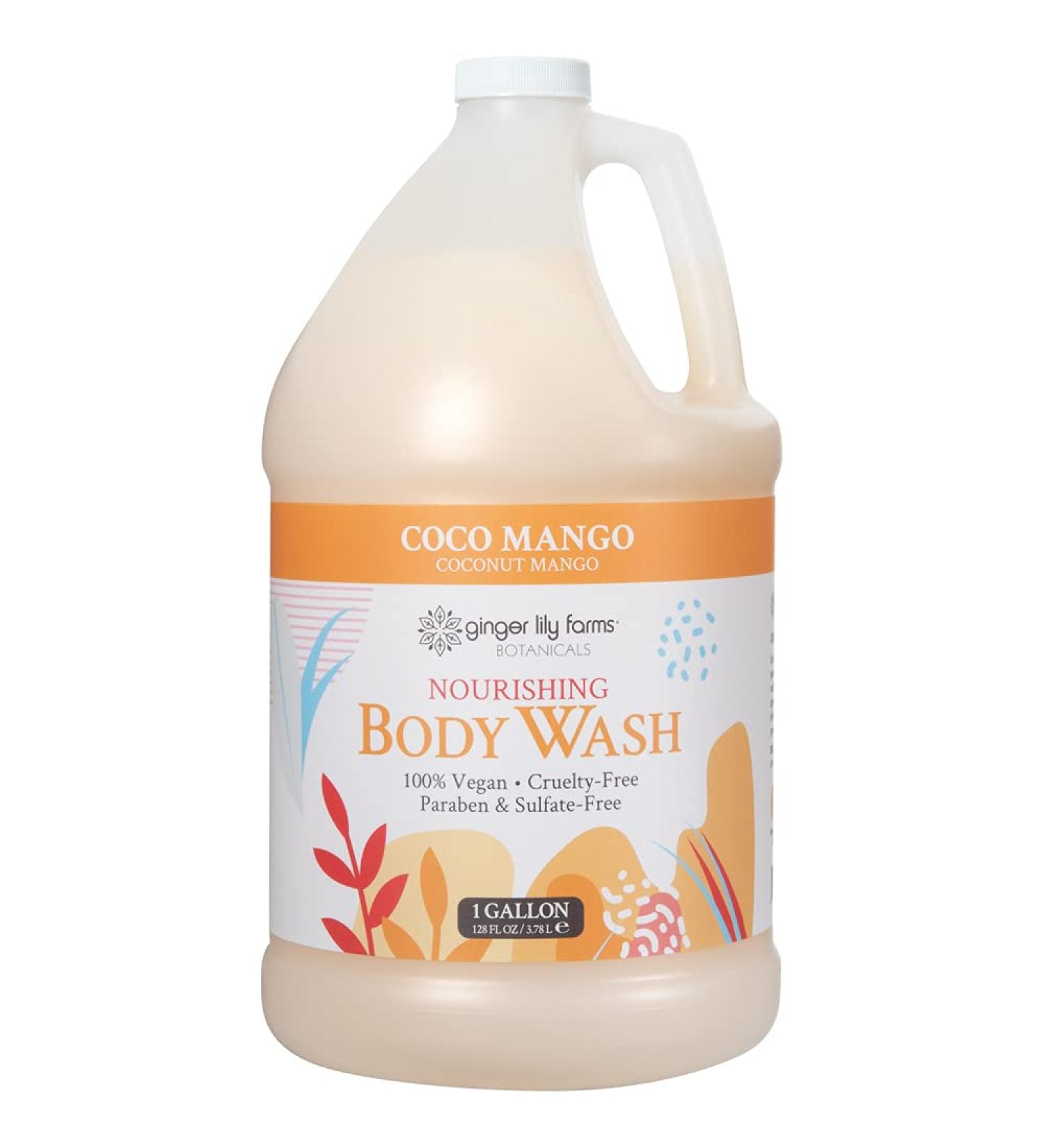 Ginger Lily Farms Botanicals Nourishing Body Wash Coco Mango 1 Gallon Refill - Vegan & Cruelty-Free Coconut Mango Scent - 128 fl oz - Buy Online on GoSupps.com