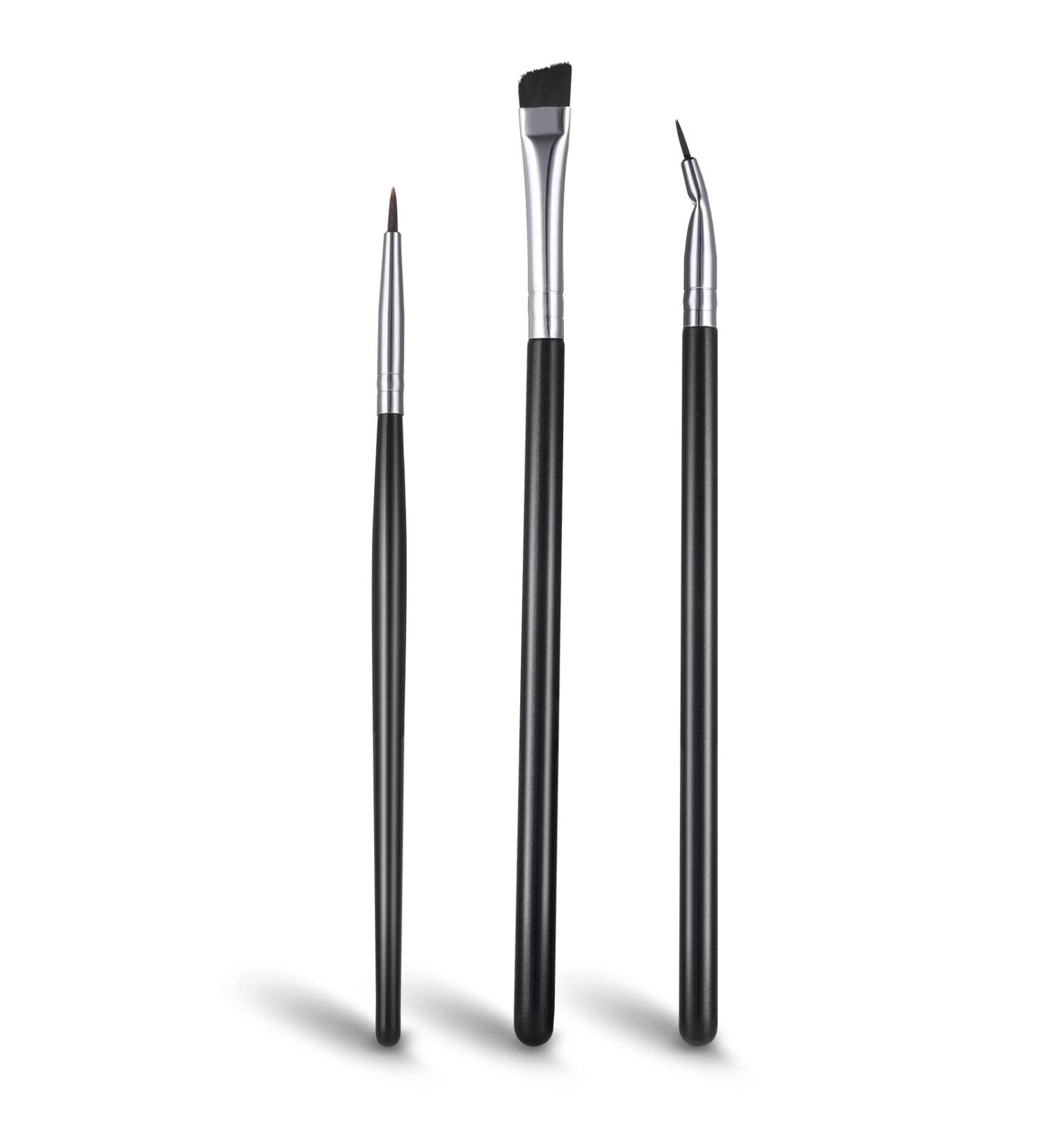 Lusofie 3pcs Eyeliner Brush Set - Professional Eye Makeup Brushes for Angled Eyeliner, Concealer, and Beveled Eyebrows - Buy Online on GoSupps.com
