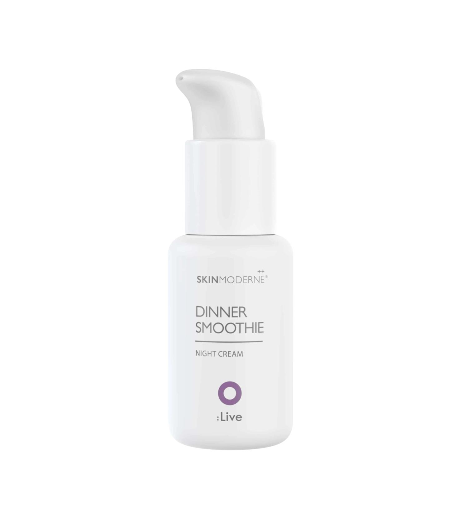 SKIN MODERNE++ Dinner Smoothie Night Cream - Hydrating & Moisturizing Vegan Formula with Hyaluronic Acid for Youthful Skin - 50ml - Buy Online on GoSupps.com