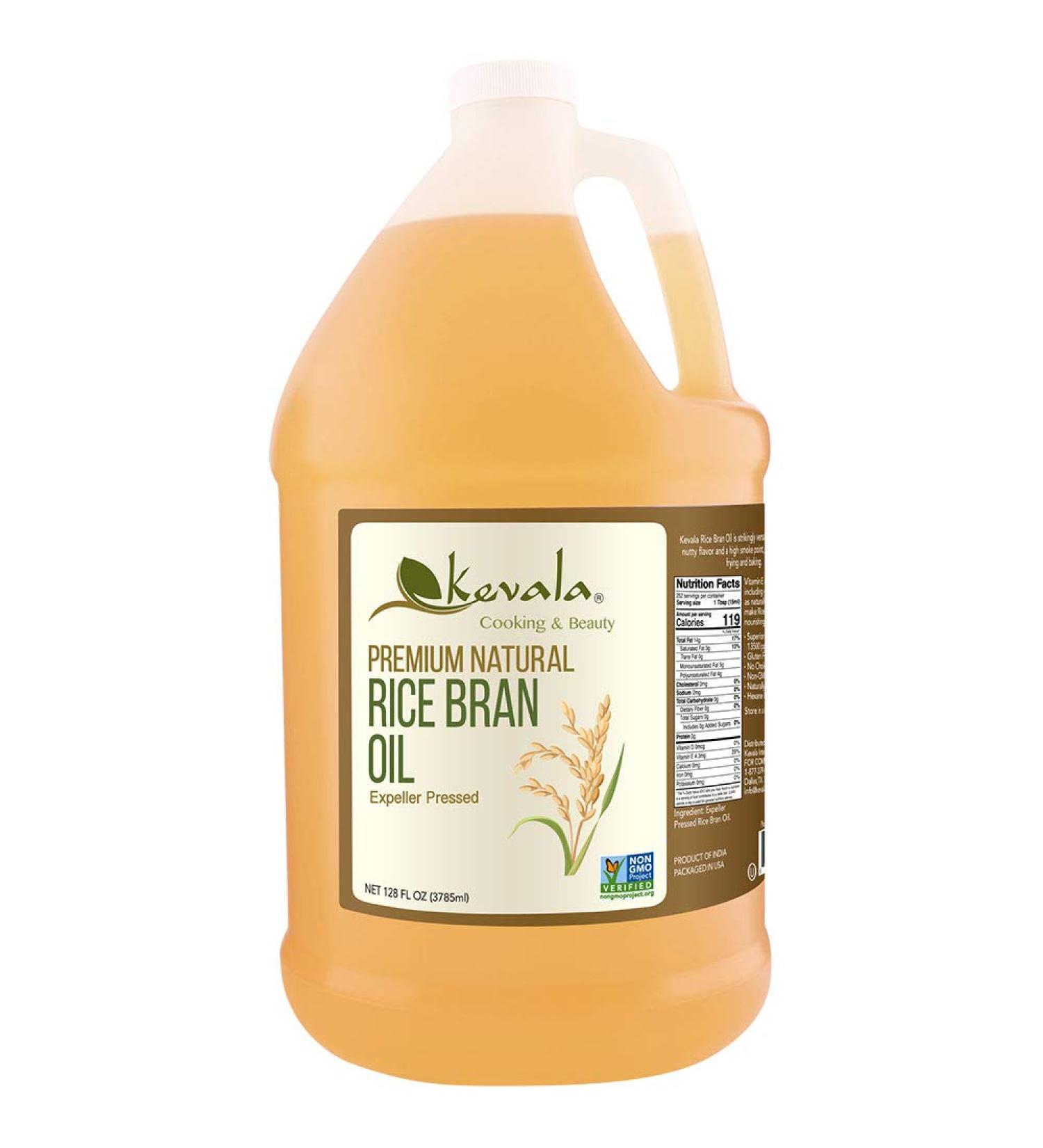 Kevala Rice Bran Oil 1 Gallon - Premium Natural Expeller Pressed - Buy Online on GoSupps.com