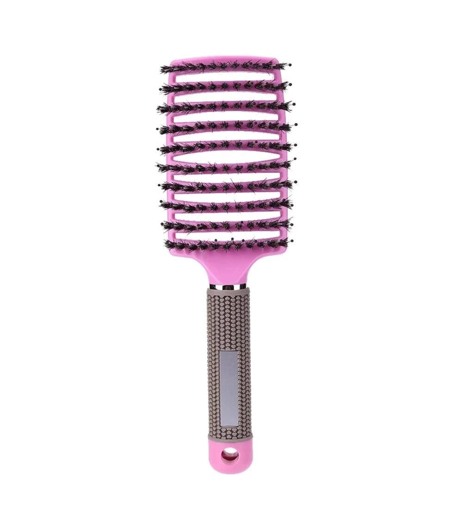 Hair Brush Scalp Massage Comb Hairbrush Bristle Nylon Women Wet Curly Detangle Hair Hairdressing Styling Tools Brush for Salon Black - Buy Online on GoSupps.com