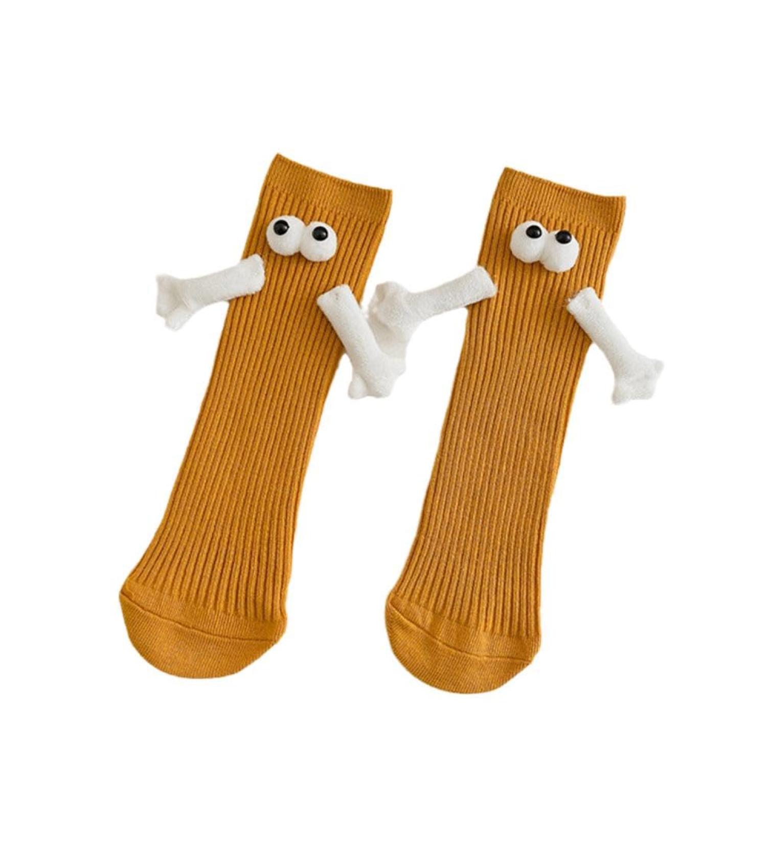 Hand in Hand Children's Socks - Magnetic Cute and Funny Yellow Fashion - 1 Pair - Buy Online on GoSupps.com