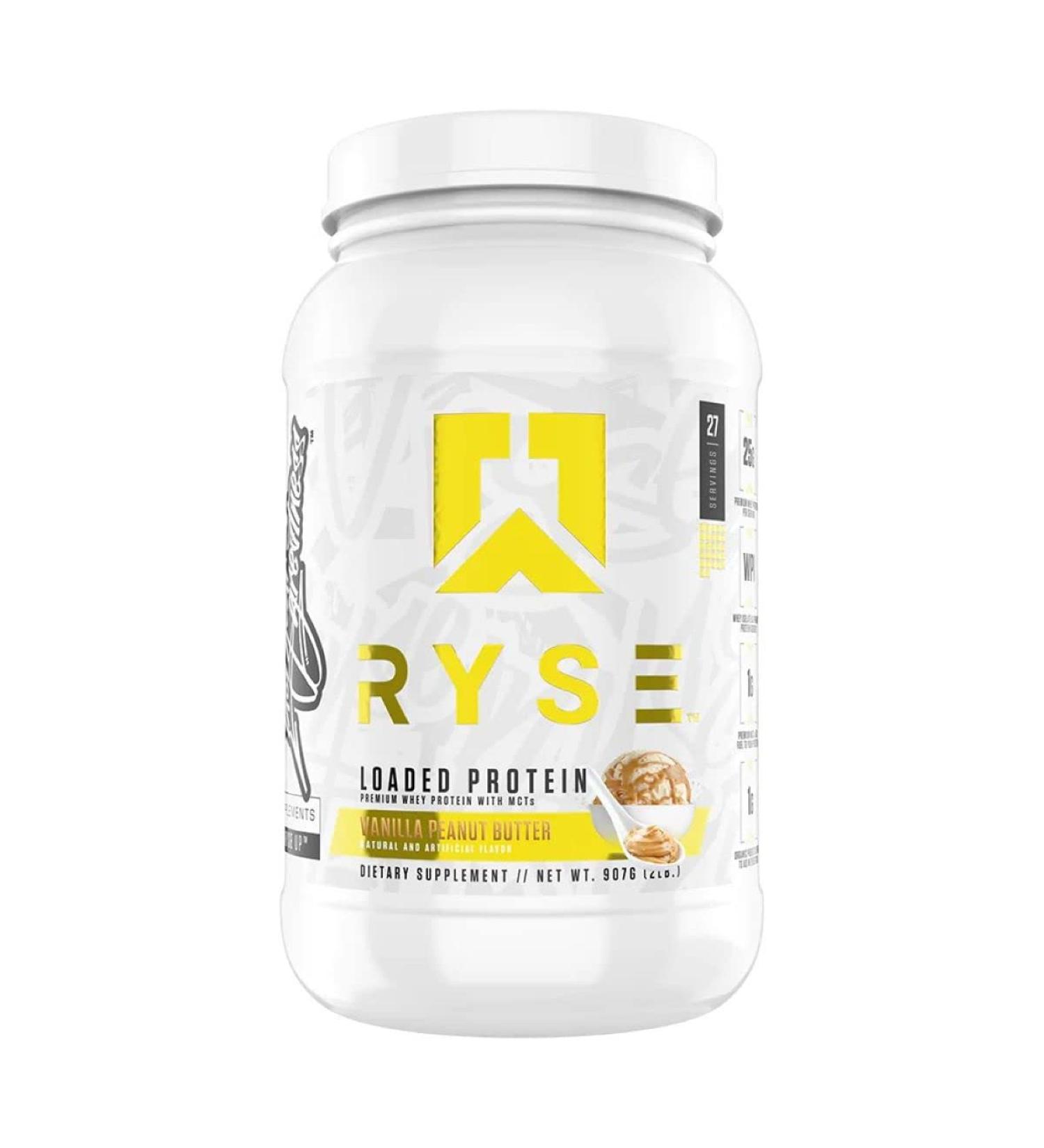 Ryse Core Series Loaded Protein | 25 Grams of Protein Per Serving | Whey Isolate & Whey Concentrate Protein Powder with Added MCTs & Fibre | 2LB 27 Servings (Vanilla Peanut Butter) - Buy Online on GoSupps.com