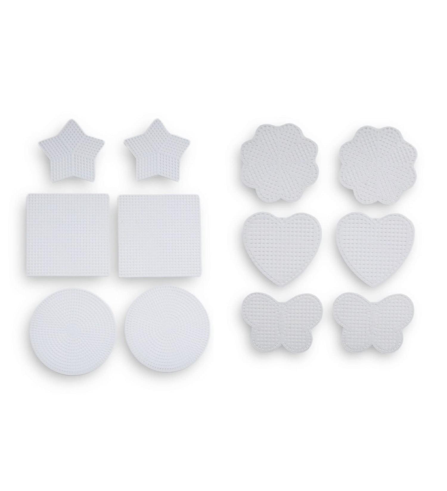 Plastic Canvas Variety Pack - Circle, Square, Heart, Star, Flower & Butterfly - 12 Pieces - 2.25 to 4.25 inches - Buy Online on GoSupps.com