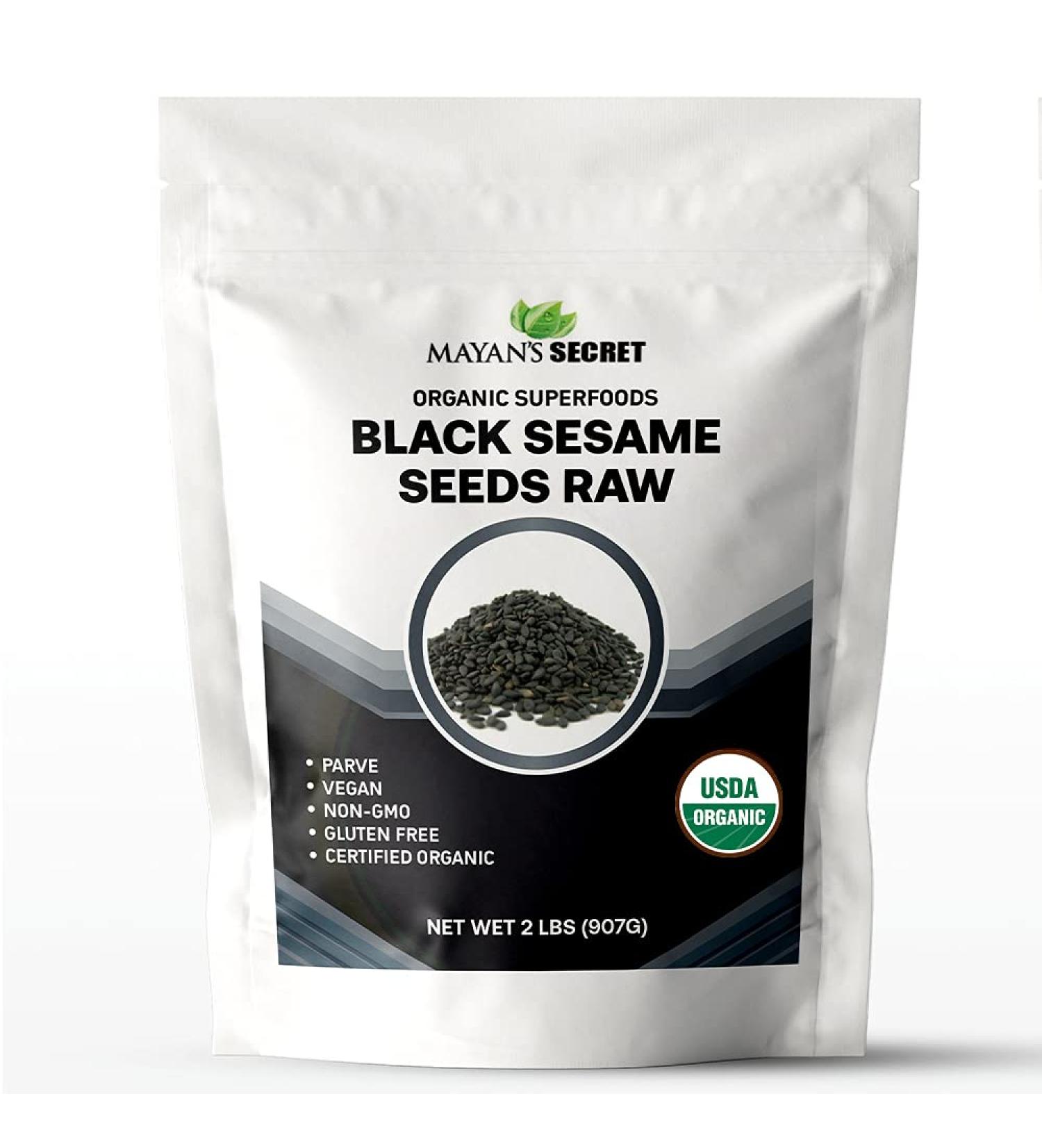 Mayan's Secret Organic Raw Black Sesame Seeds - 2lbs | All-Natural Superfoods - Buy Online on GoSupps.com