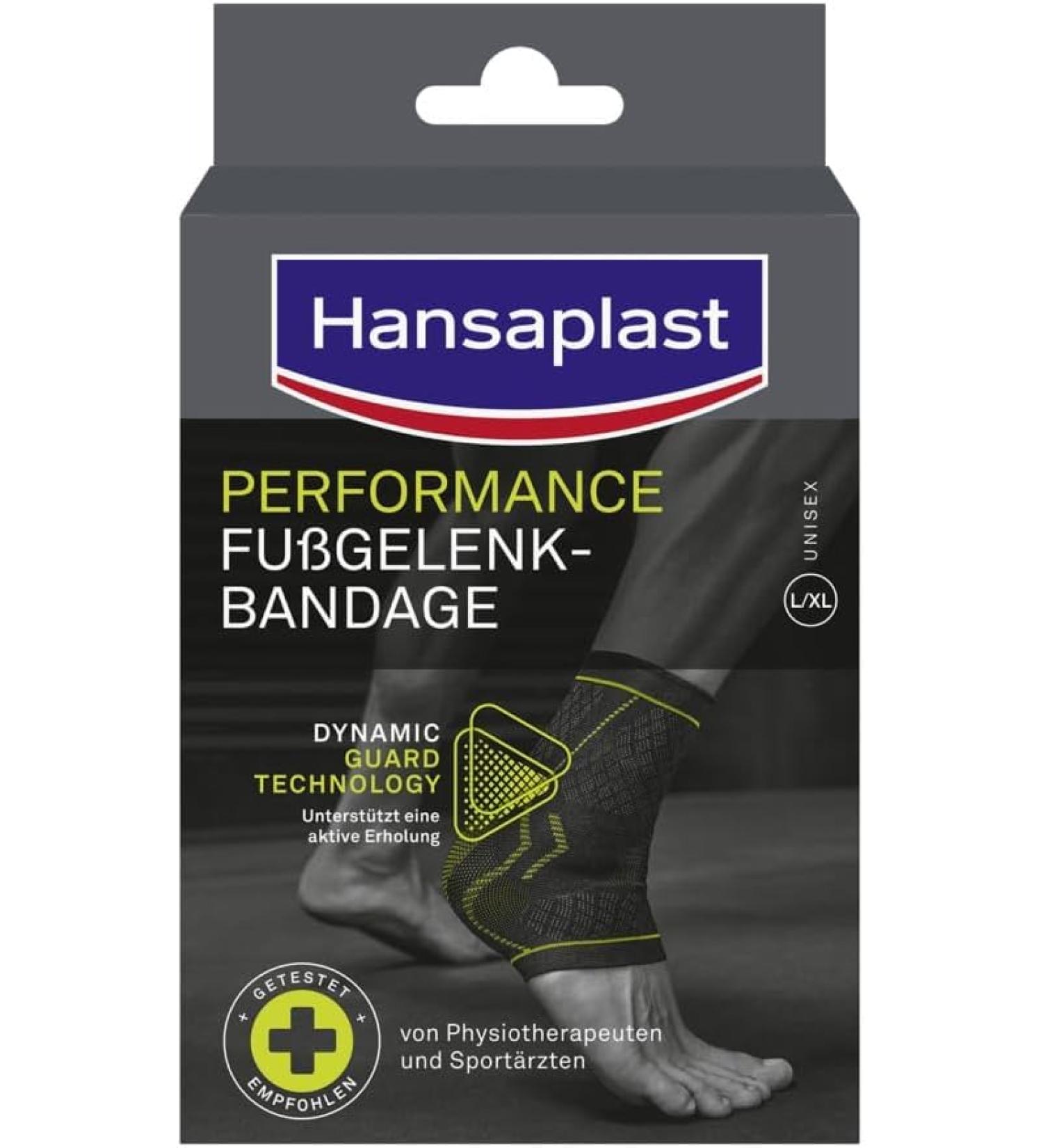 Hansaplast Performance Ankle Bandage - Stabilizes & Relieves Joint Pain - Supports Right & Left Ankle - Size L/XL - Ideal for Active Relaxation - International Shipping Available - Buy Online on GoSupps.com