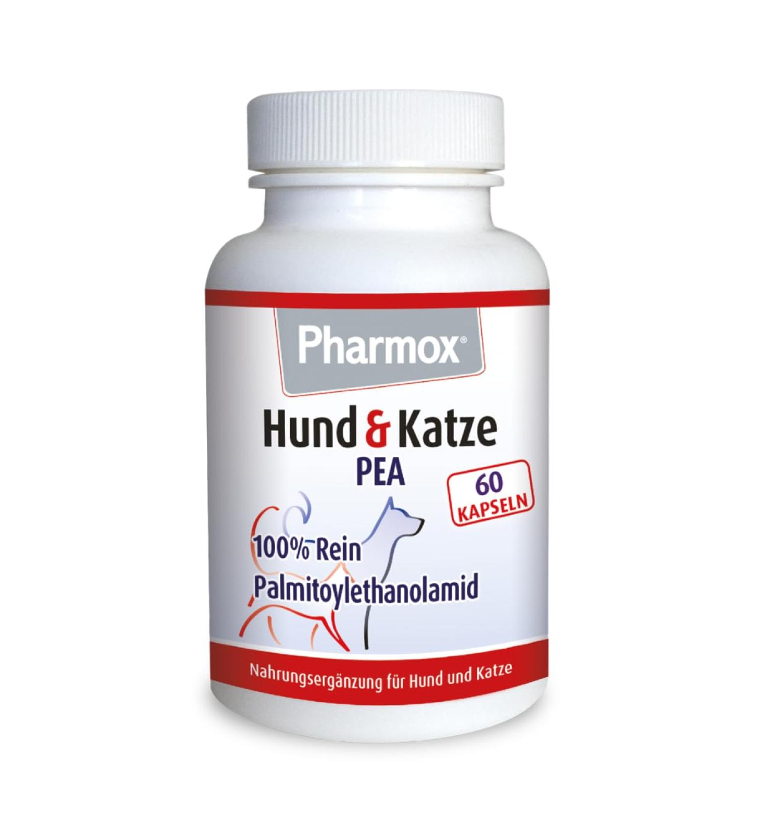 Pharmox Dog & Cat PEA - 100% Pure High Dosage 60 Capsules | Premium Pet Supplement for Health - Buy Online on GoSupps.com