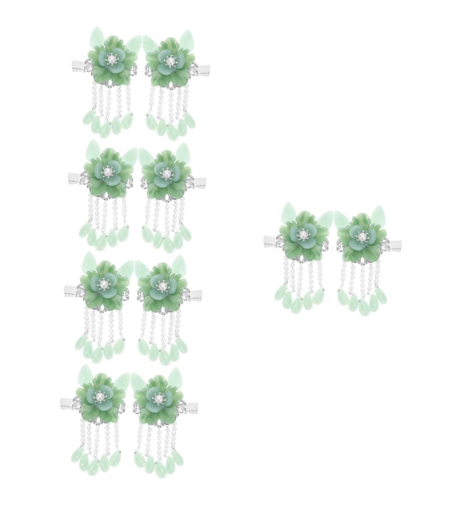 FRCOLOR Hanfu Hair Clip Pairs Antique pair clip Kimono Floral Bride Barrettes women Chinese Flower Tassel Clips flower tassel barrettes chinese clips Miss Chinese Hairpin - Buy Online on GoSupps.com