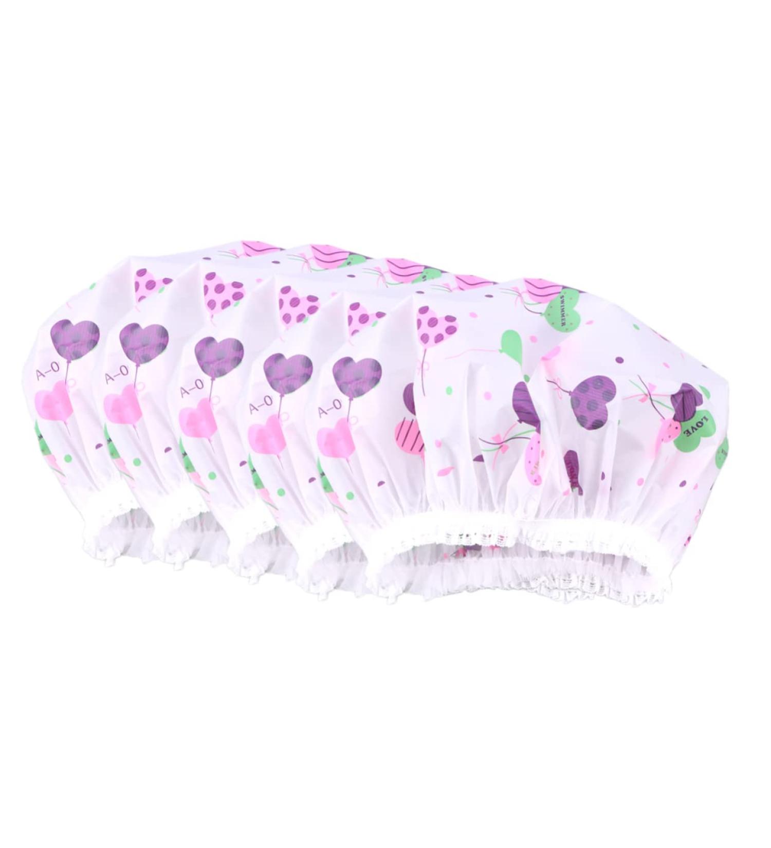 Healeved 10pcs Thicken Plastic Shower Cap Set - Waterproof Bathing Hat for Miss Swimming - Shower Bath Hat - Buy Online on GoSupps.com