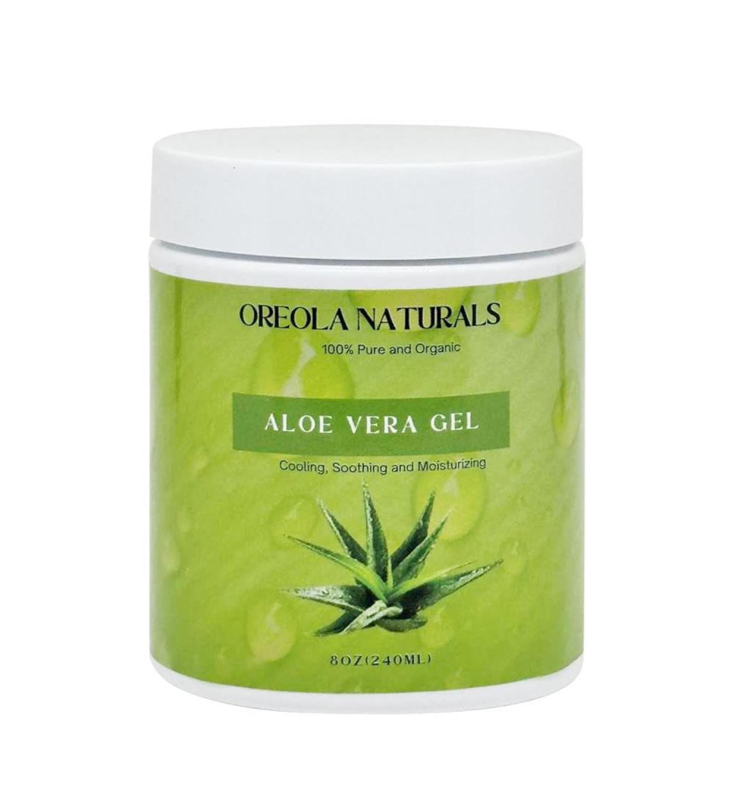 Aloe Vera Gel (8oz/240ml) 100% Pure Cooling Hydrating and Moisturizing Ideal for Face Hair and Skin by Oreola Naturals. - Buy Online on GoSupps.com