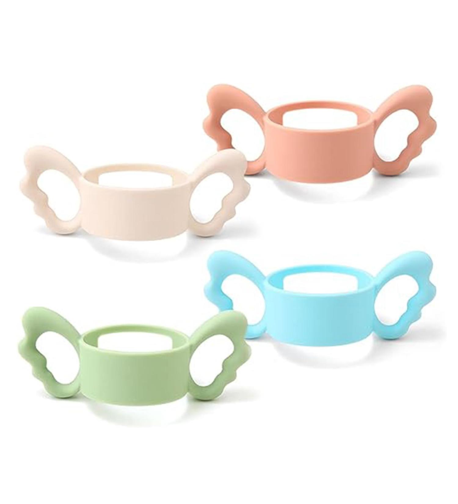 Roadloo Baby Bottle Silicone Handles - 4 Pack | Universal Feeding Bottle Accessories | Perfect Fit for 6cm Bottles - Buy Online on GoSupps.com