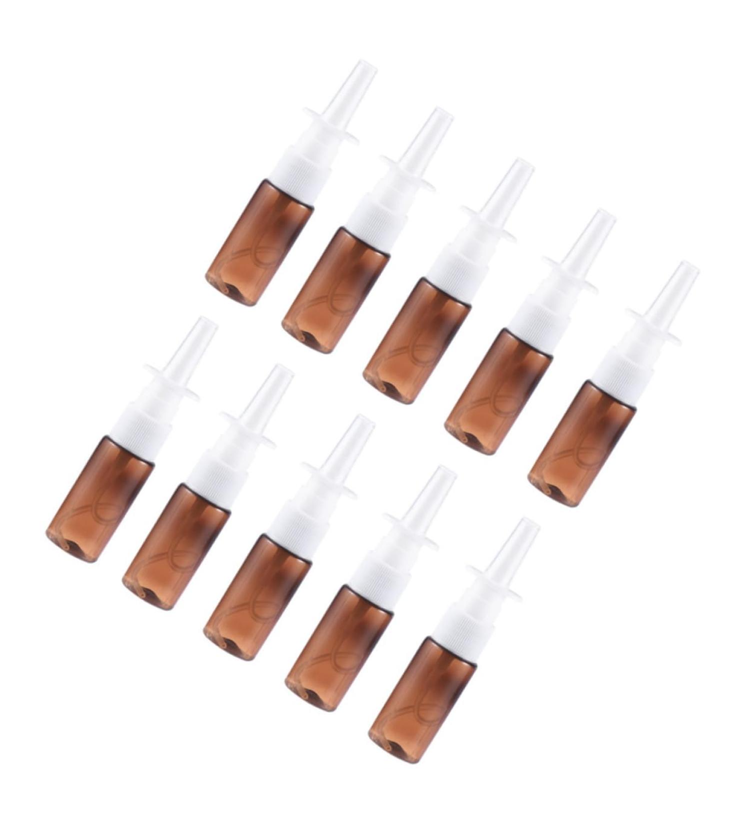 Minkissy 15pcs Travel Nasal Spray Bottles Set - Empty Amber Glass & Plastic Mini Spray Bottles for Detergent - Pump Bottles, Small Vials for Easy Travel - Buy Online on GoSupps.com