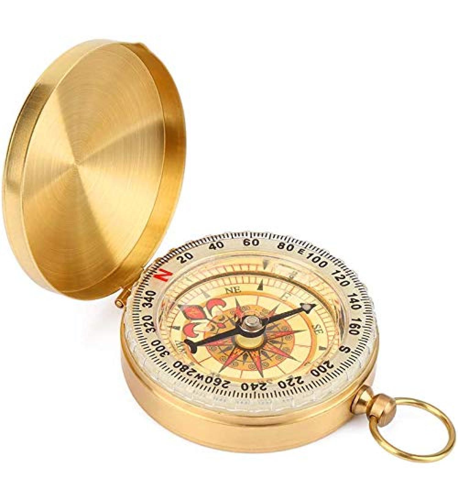 Buy Mitening Portable Brass Compass | Waterproof Classic Pocket Compass for Outdoor Adventures - Buy Online on GoSupps.com
