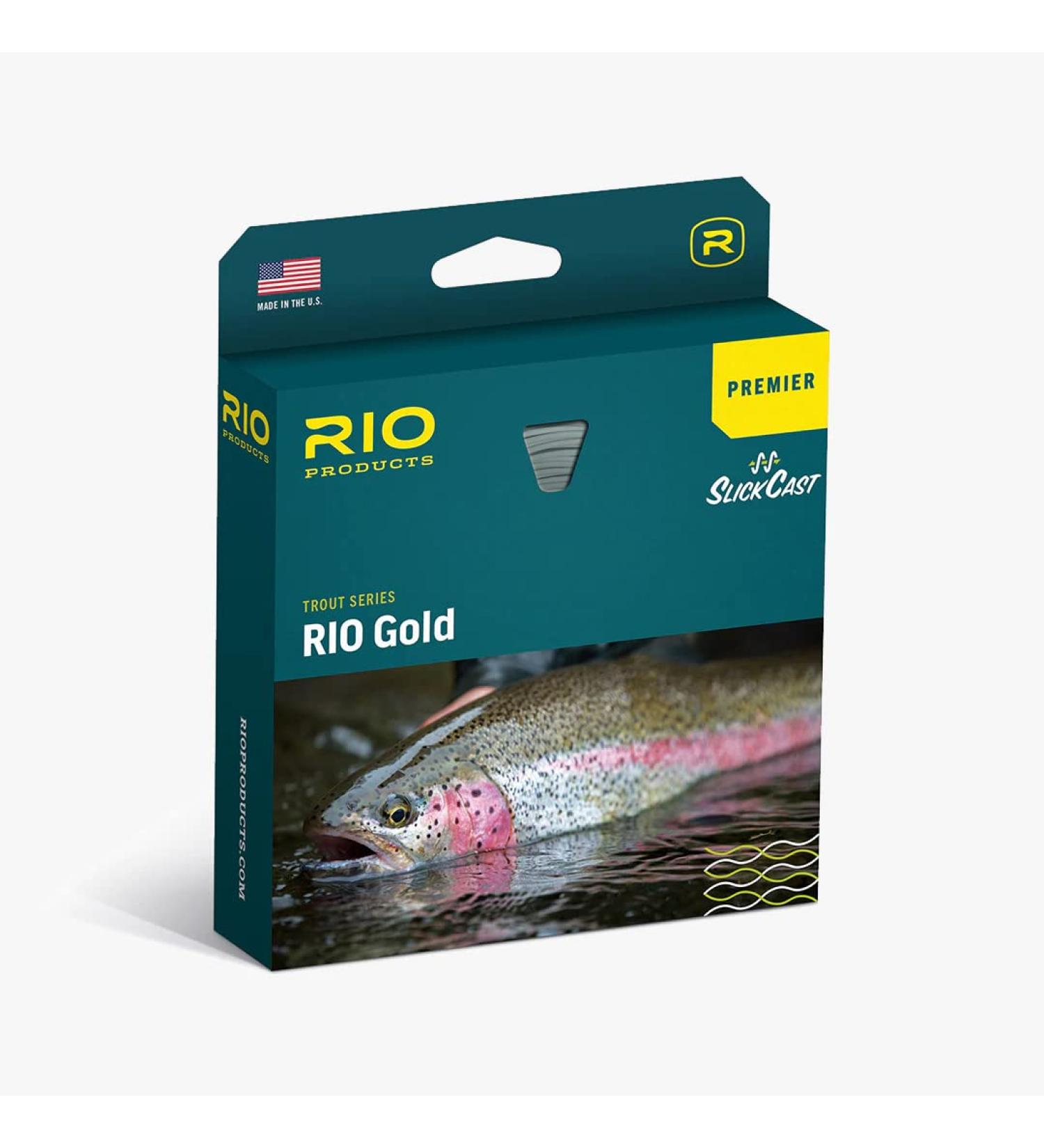 Rio Premier Gold Fly Line - Easy Cast for Flies Size 2-22 | Ultimate All-Around Line with Ultra-Slick Performance - Moss/Gold WF4F - Buy Online on GoSupps.com