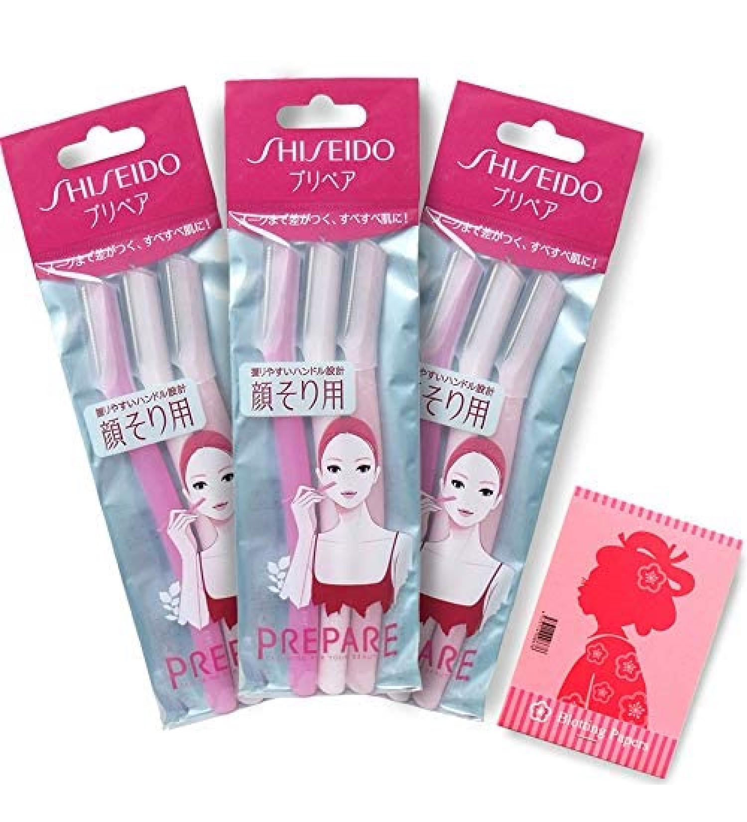 Shiseido Prepare Facial Razor Large for Women 9-Pack - Includes Oil Blotting Paper - Buy Online on GoSupps.com
