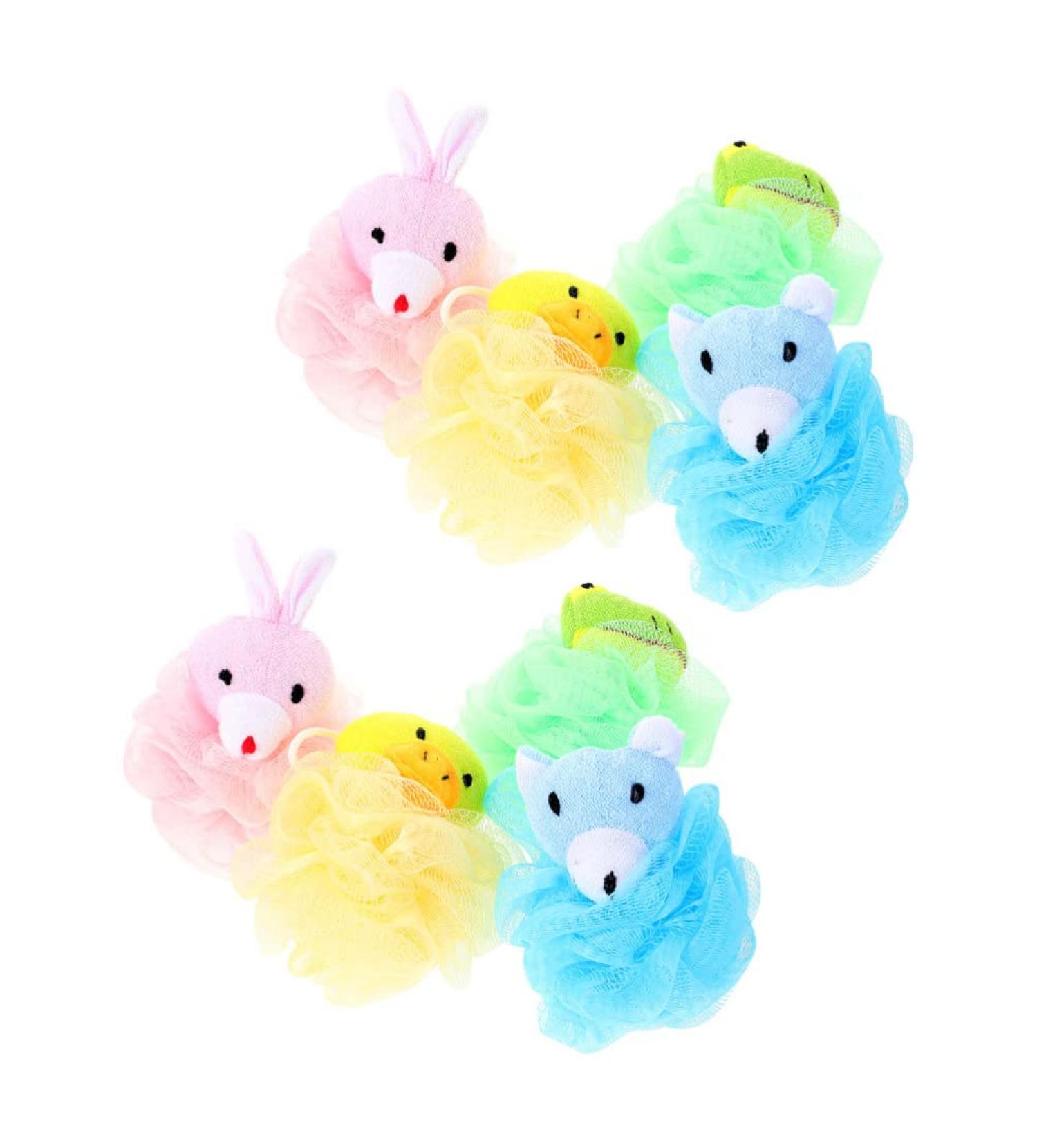 FOMIYES 8pcs Children s Bath Ball Set | Toddler Bath Accessories | Cartoon Animal Shower Pouf & Sponge | Ideal for Fun & Gentle Body Wash - Buy Online on GoSupps.com
