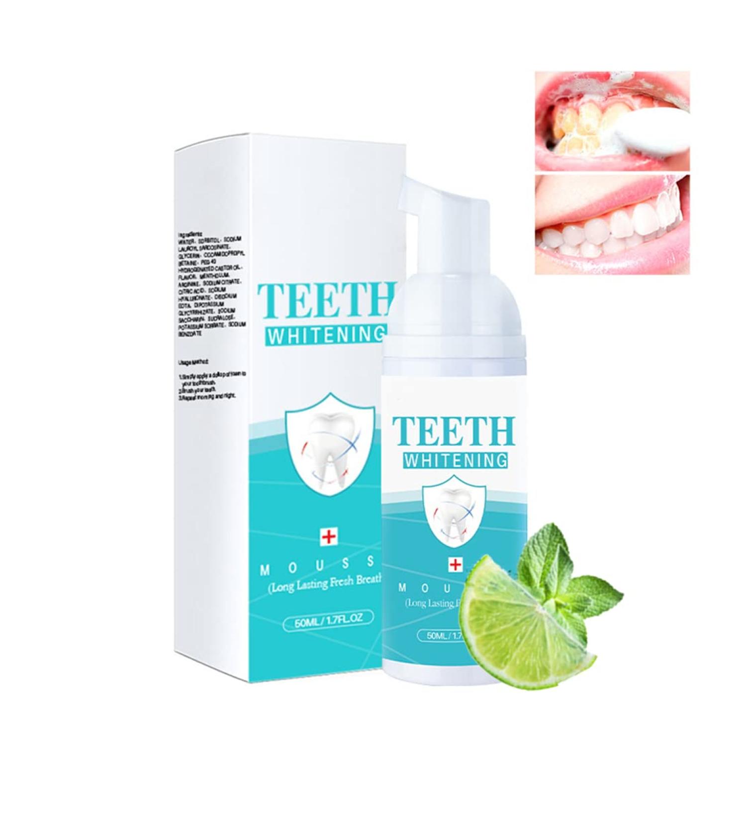 Teeth Whitening Mousse Teeth Whitening Foam Toothpaste Intensive Stain Removal Toothpaste Cleansing Foam Best Whitening Toothpaste Travel Friendly Easy To Use Ultra-fine Mousse Foam (3) - Buy Online on GoSupps.com